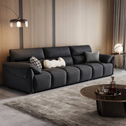 Linspire Plume Leather 5-Seater Sofa, Black