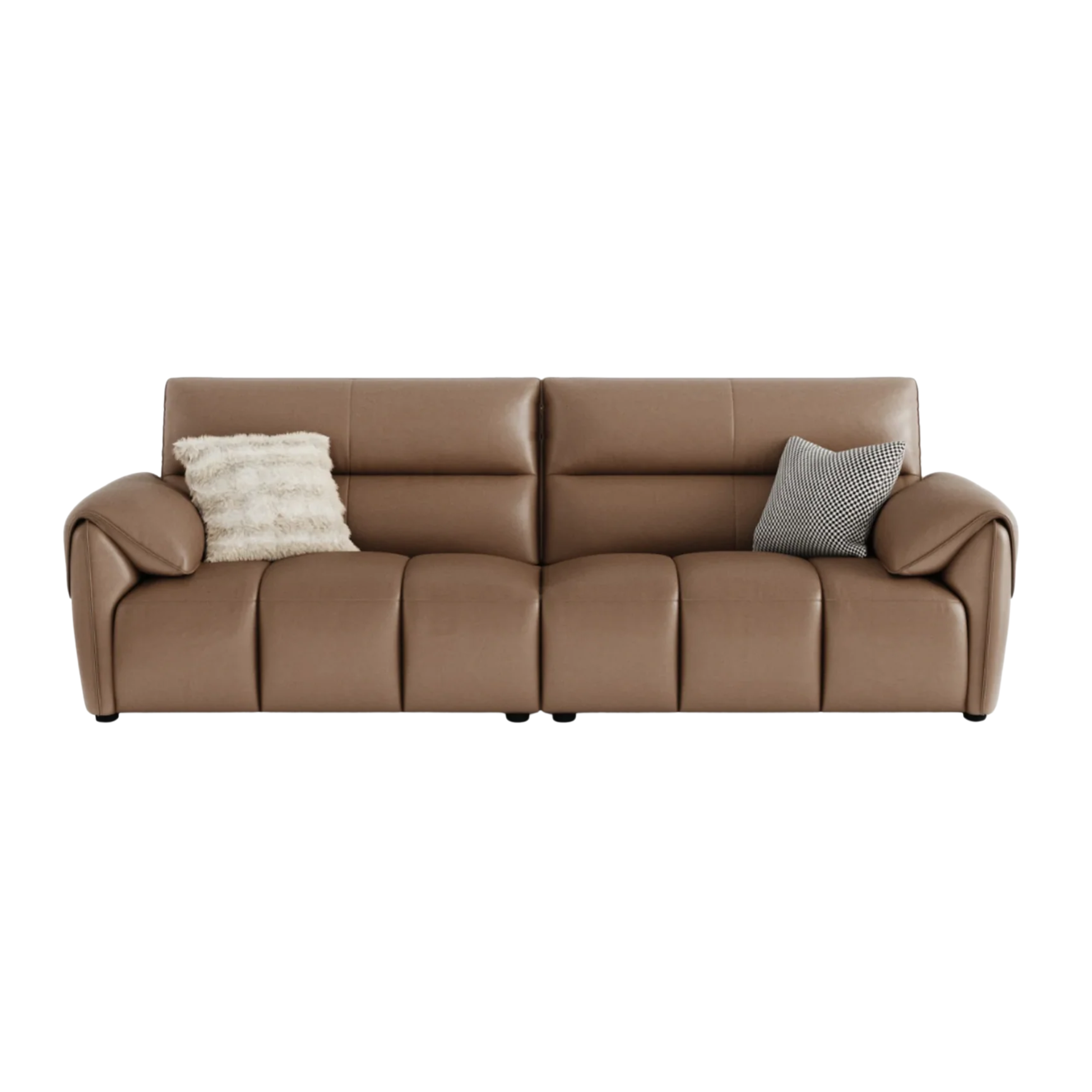 Linspire Plume Leather 3.5-Seater Sofa, Caramel