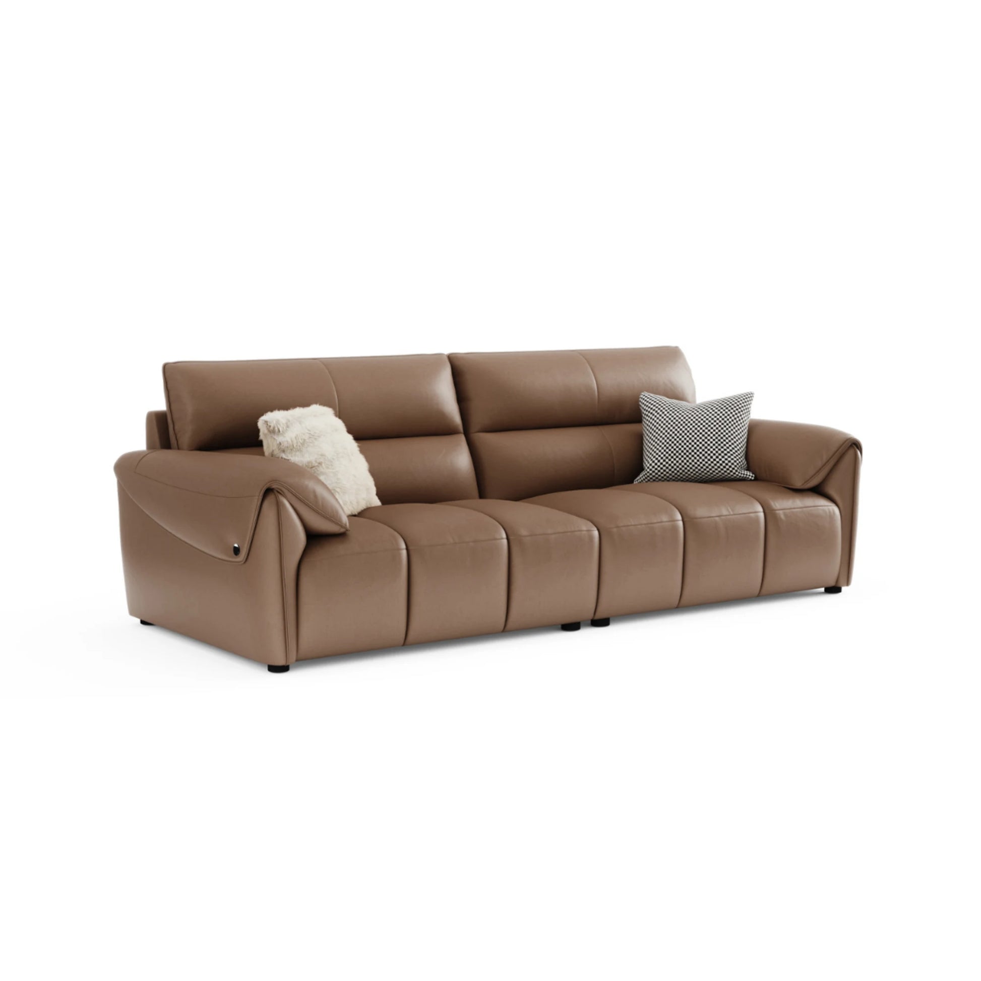 Linspire Plume Leather 3.5-Seater Sofa, Caramel