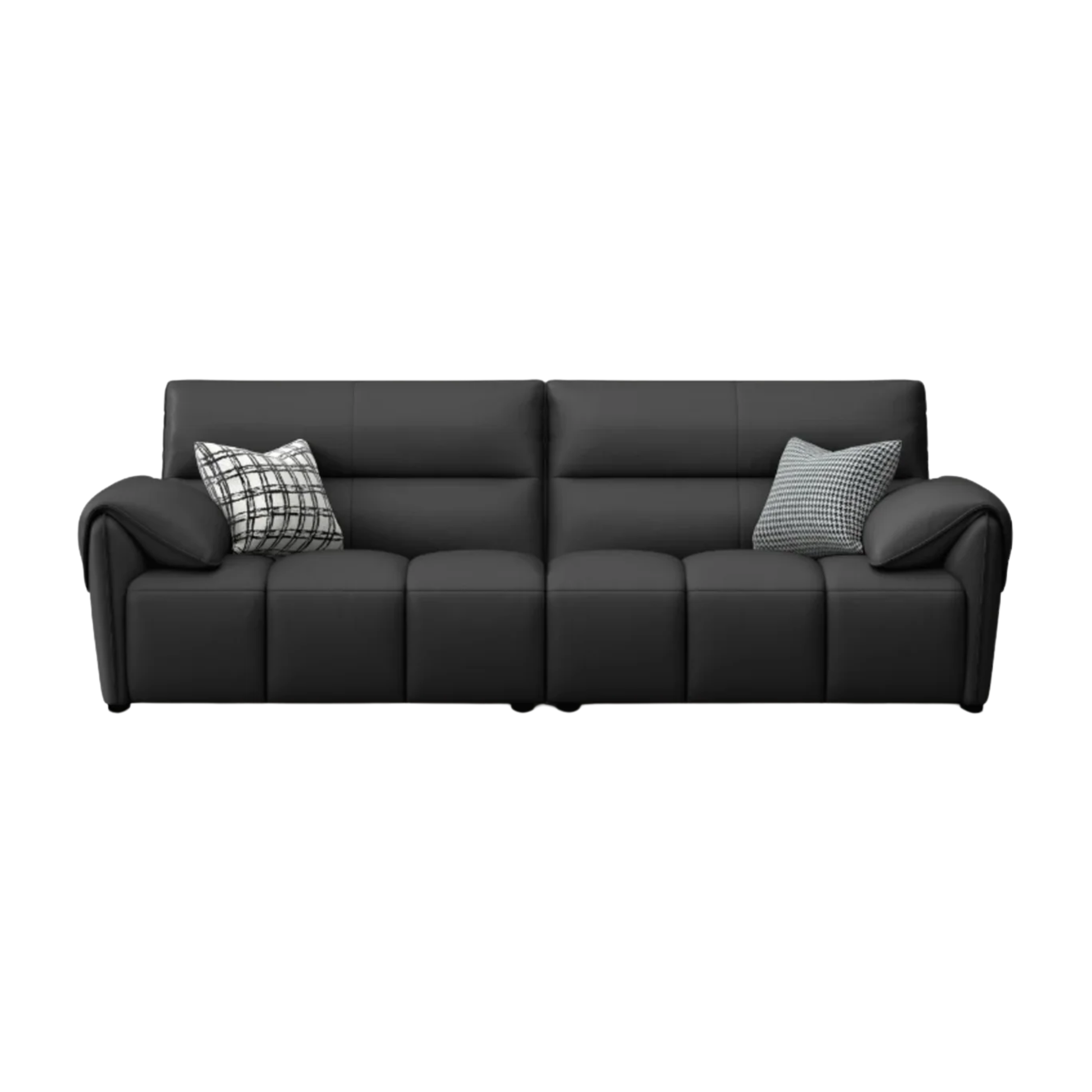 Linspire Plume Leather 3.5-Seater Sofa, Black