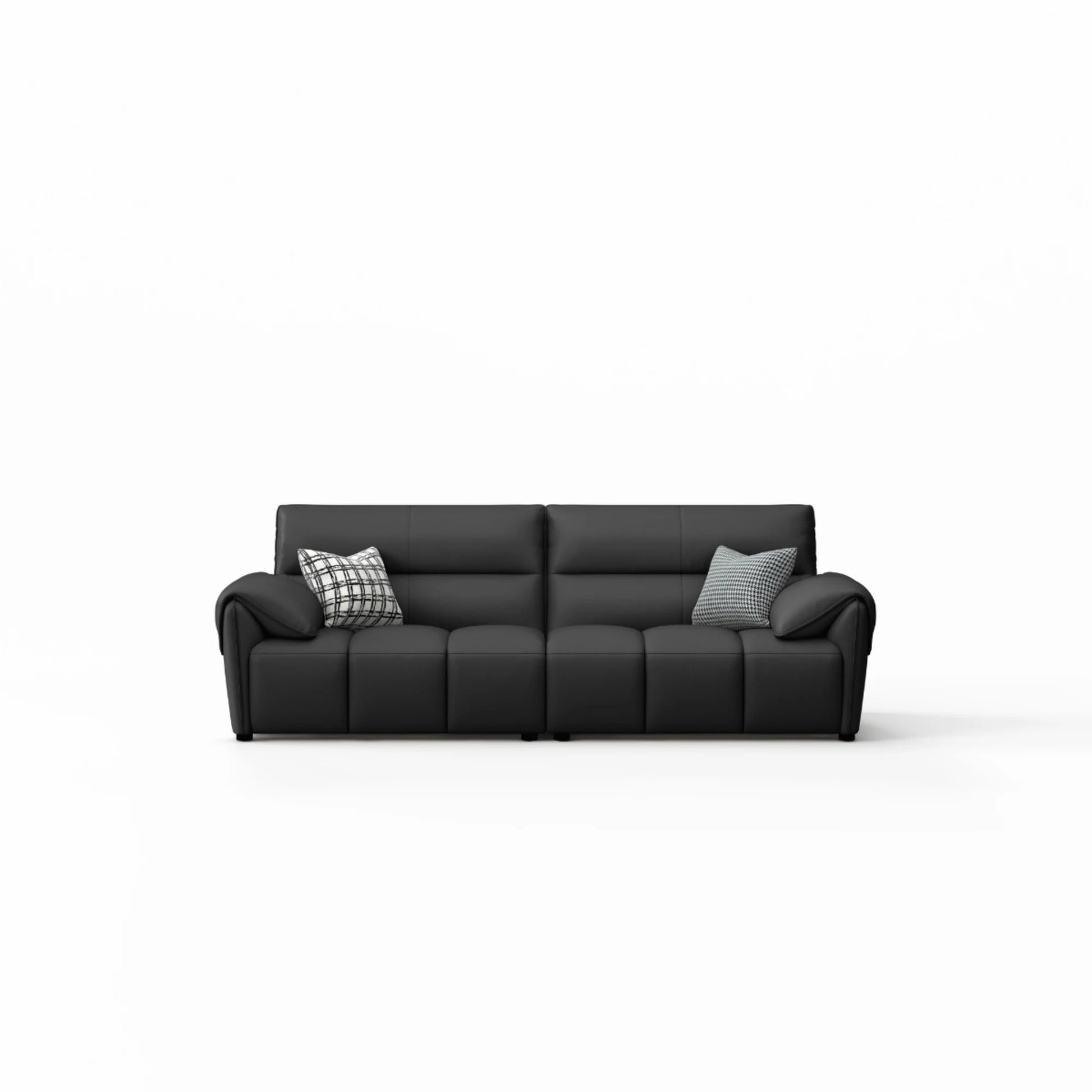 Linspire Plume Leather 3.5-Seater Sofa, Black