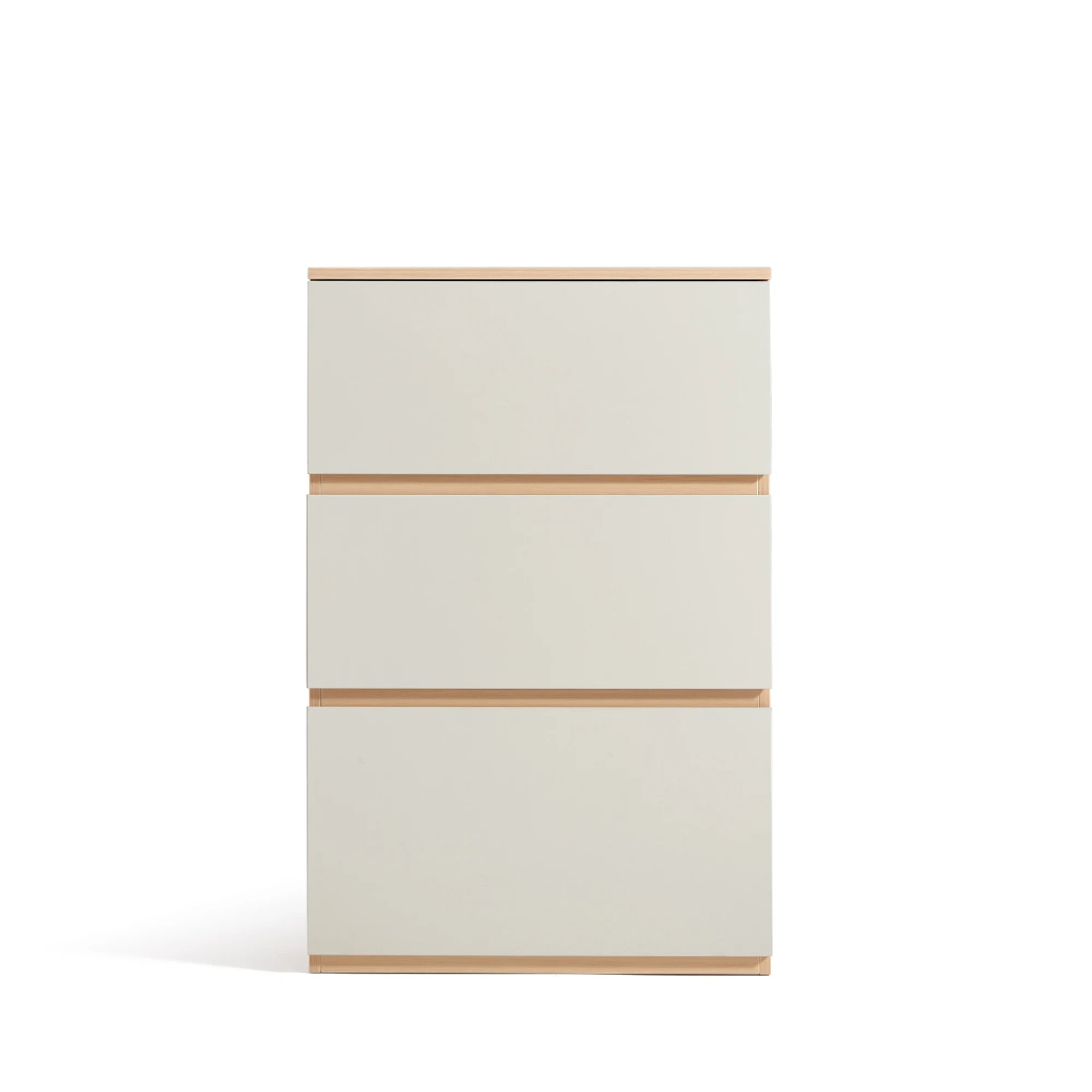 Linspire Rena Chest of 3 Drawers, Light Grey & Natural Wood