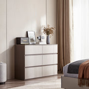Linspire Rena Chest of 6 Drawers, Grey & Dark Wood