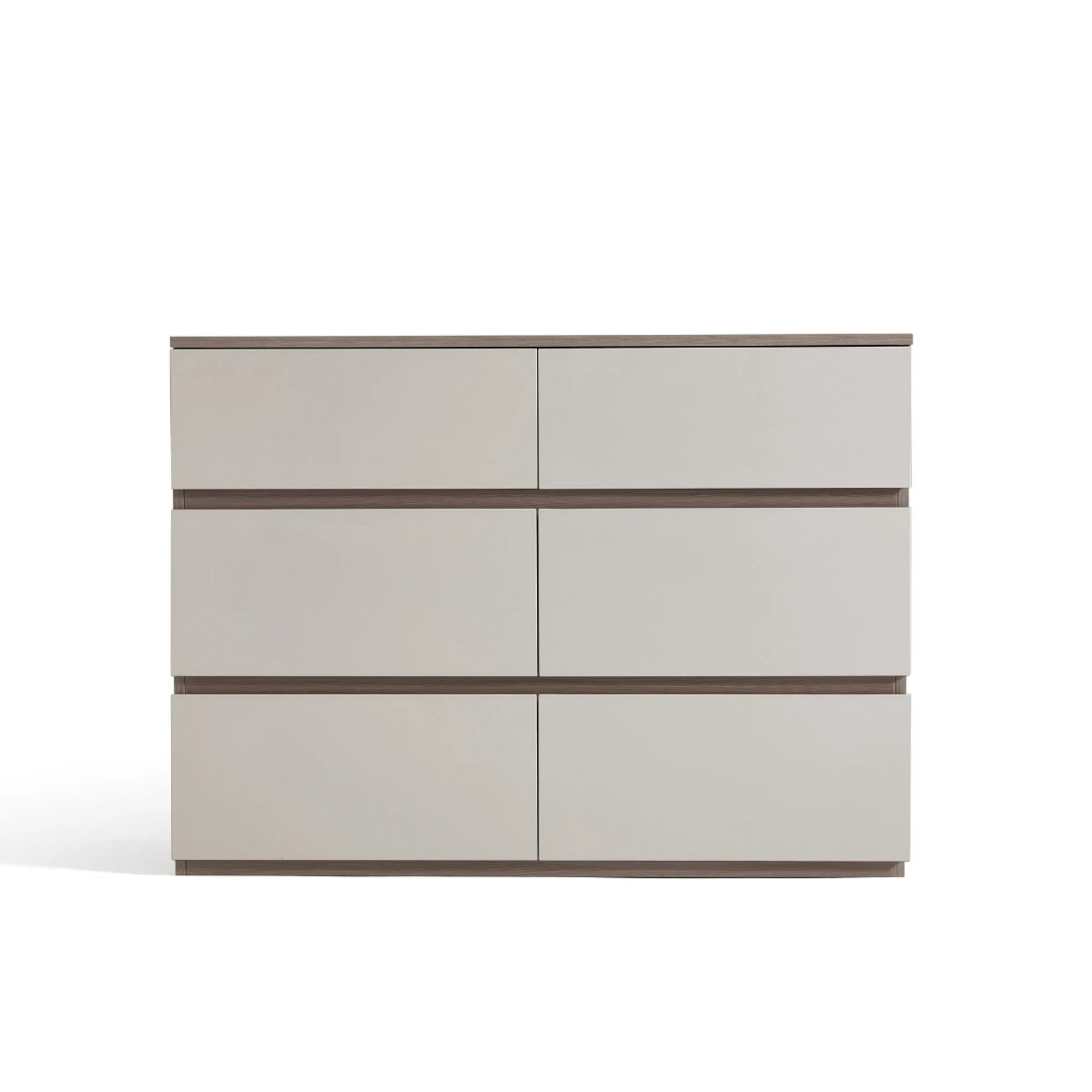 Linspire Rena Chest of 6 Drawers, Grey & Dark Wood
