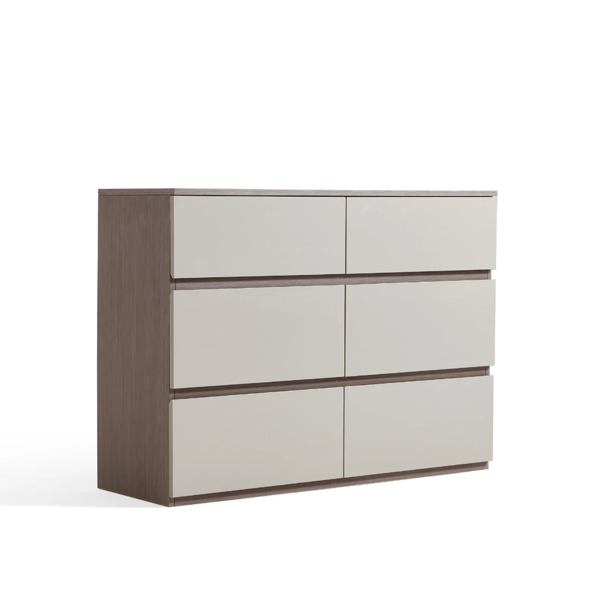 Linspire Rena Chest of 6 Drawers, Grey & Dark Wood