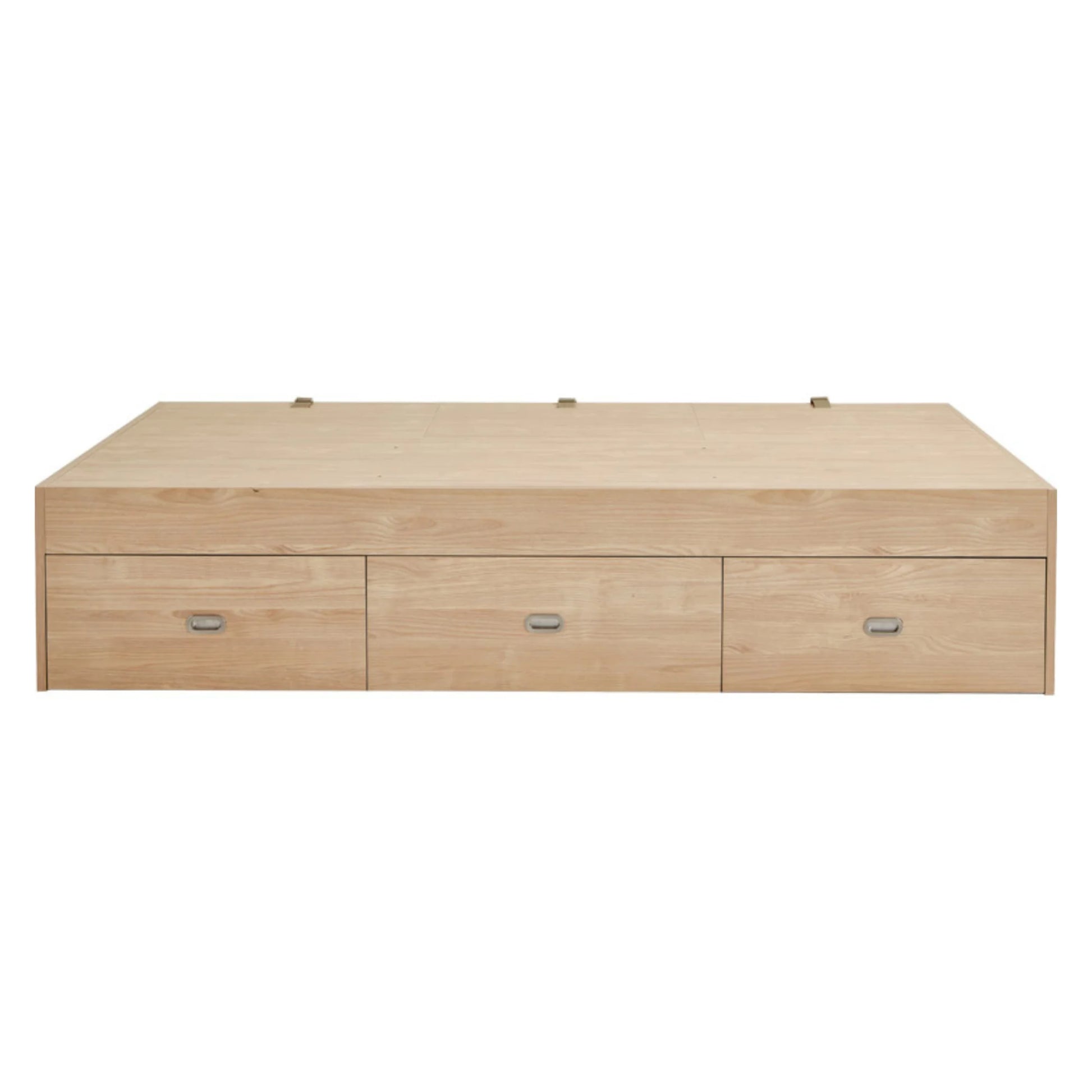 Linspire Royale Global Short Queen Bed Base with Storage Drawers, Natural Wood