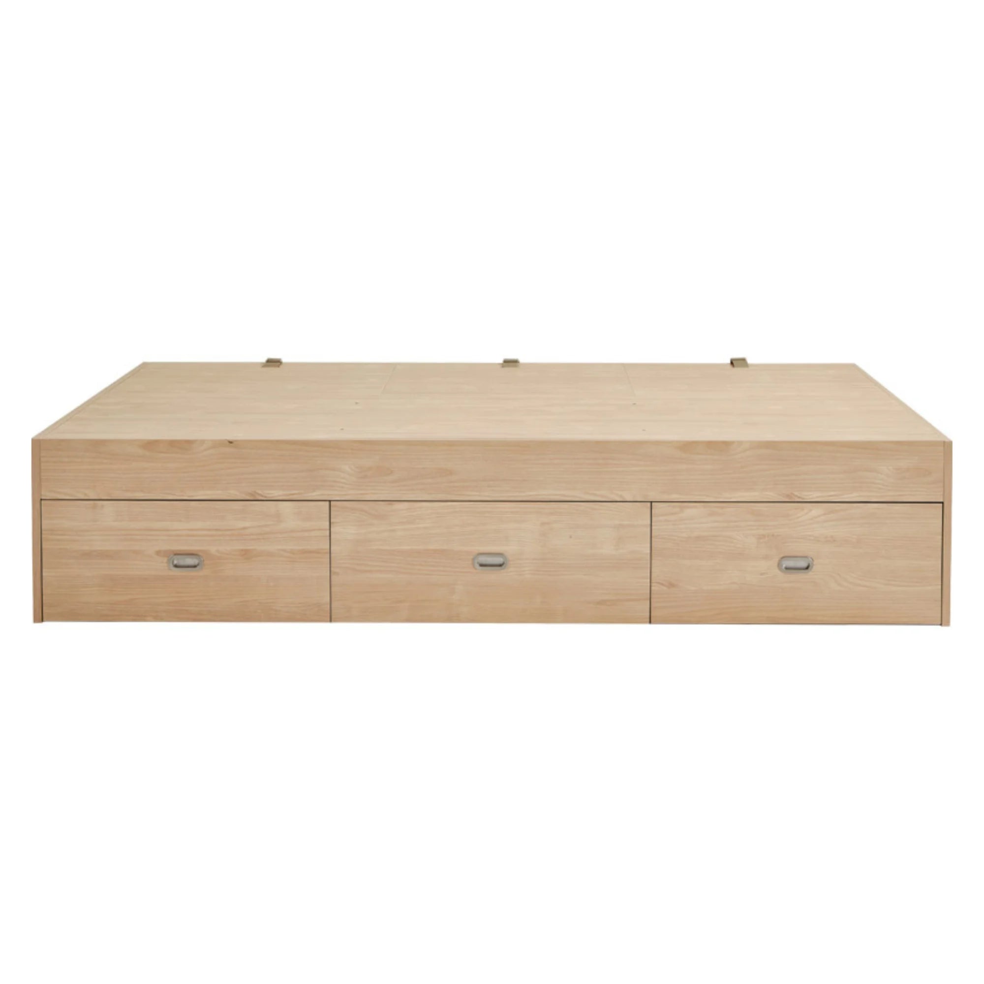 Linspire Royale Global Short Queen Bed Base with Storage Drawers, Natural Wood
