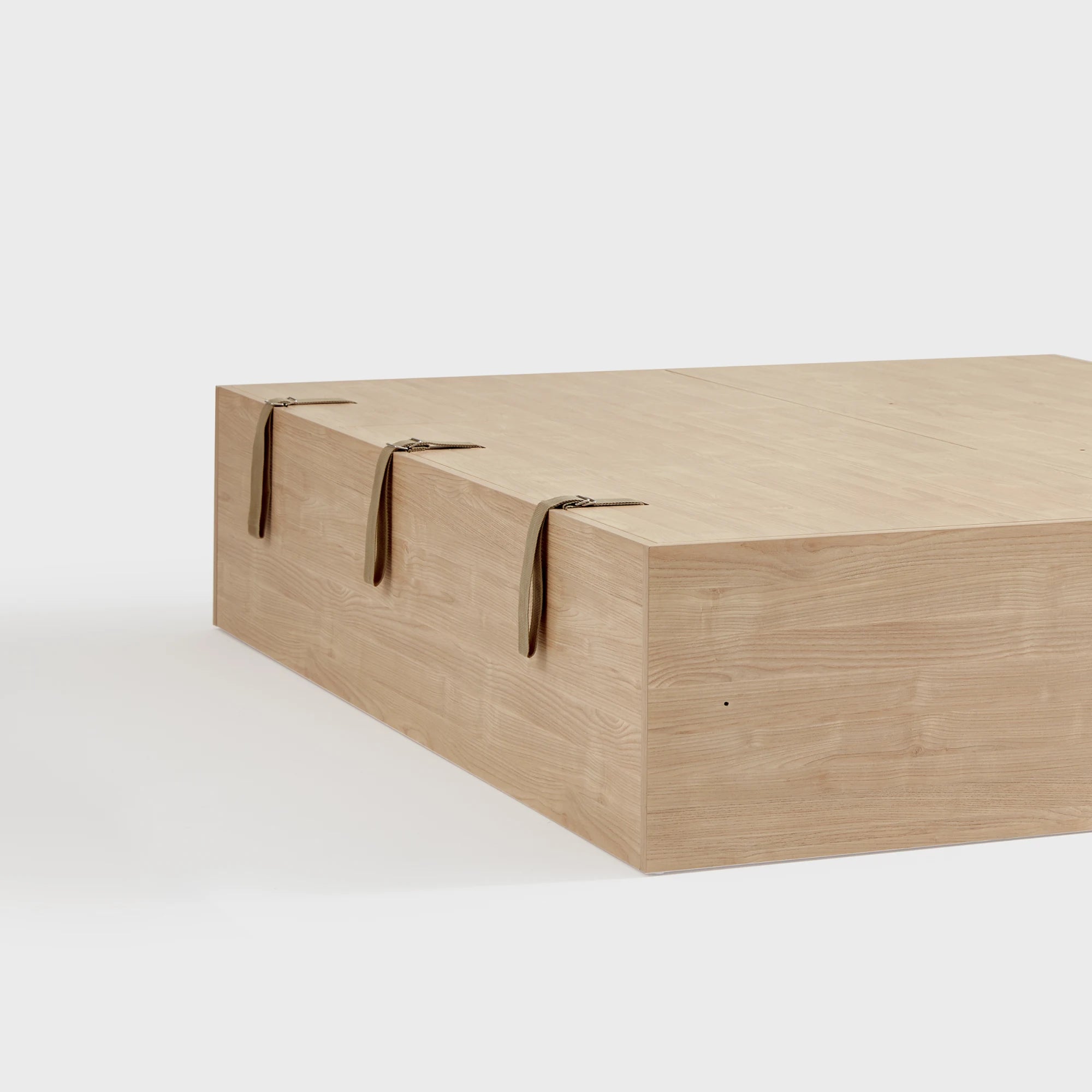 Linspire Royale Global Short Queen Bed Base with Storage Drawers, Natural Wood
