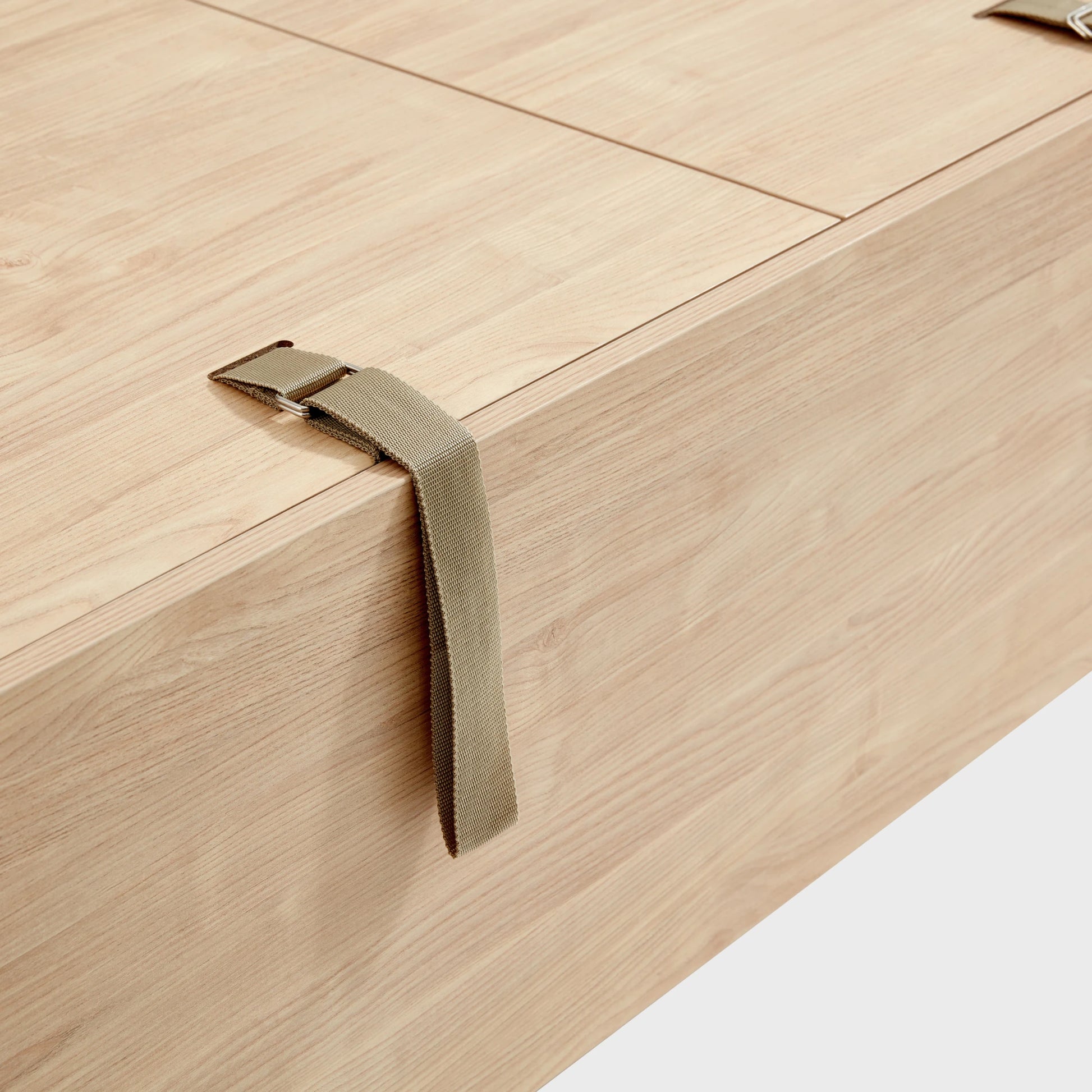 Linspire Royale Global Short Queen Bed Base with Storage Drawers, Natural Wood