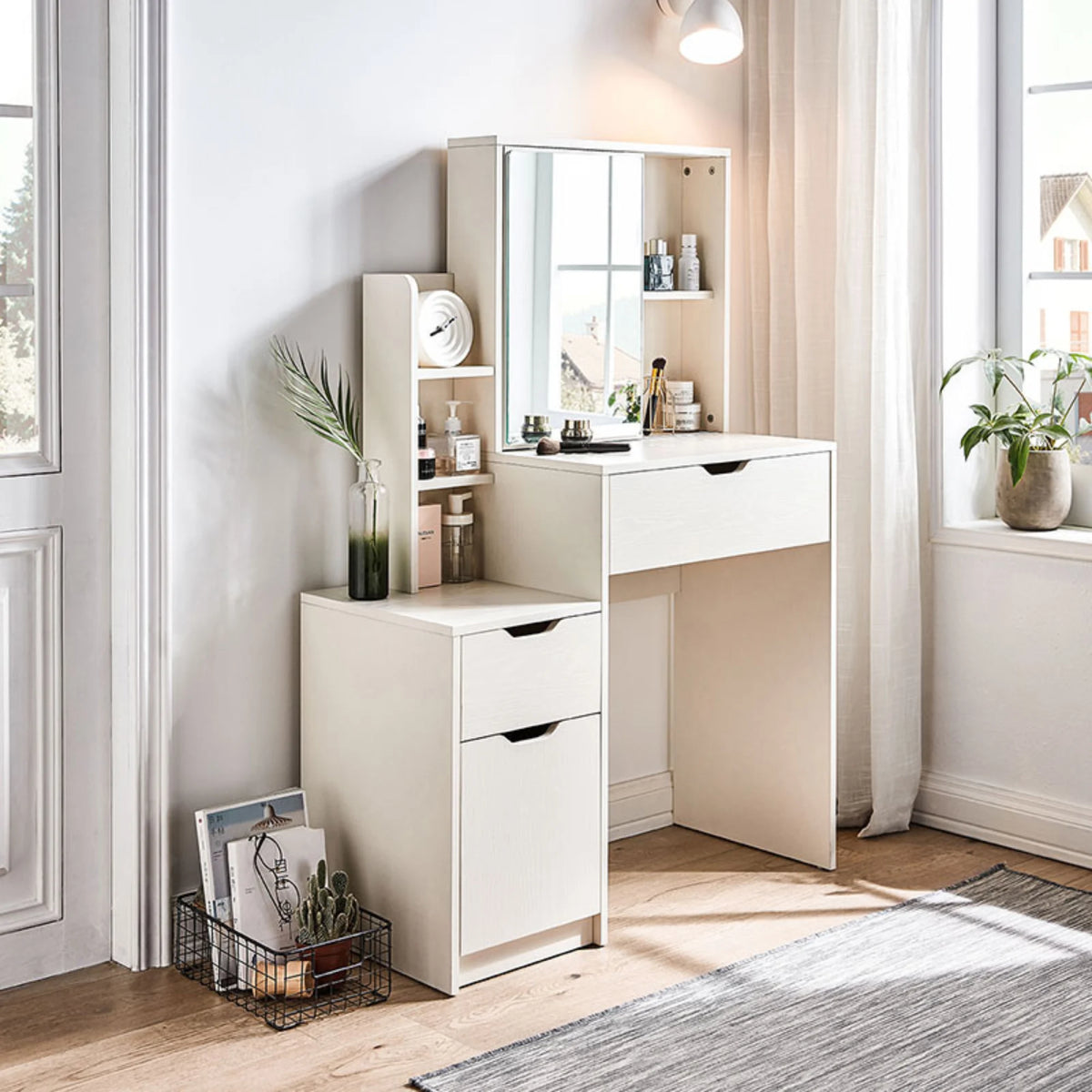 Linisphir Linspire Royale Dressing Table + Stool Set Neutral White – Urban Sales