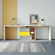 Linspire Slate Dual Study Desk, Yellow & Natural Wood