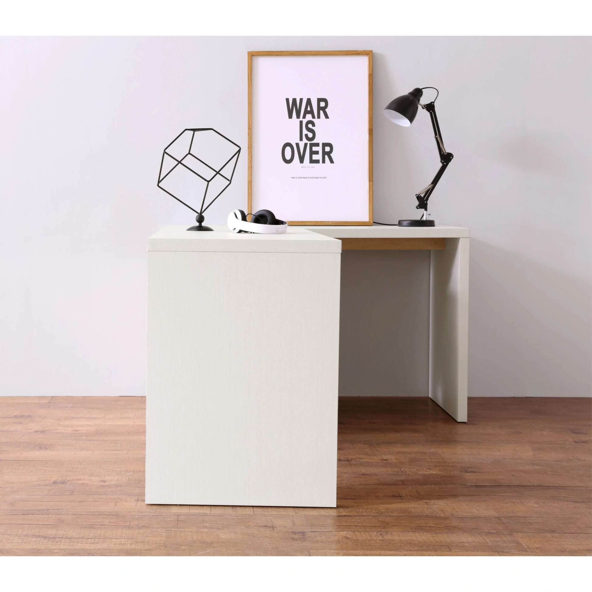 Linspire Slate Dual Study Desk, Yellow & Natural Wood