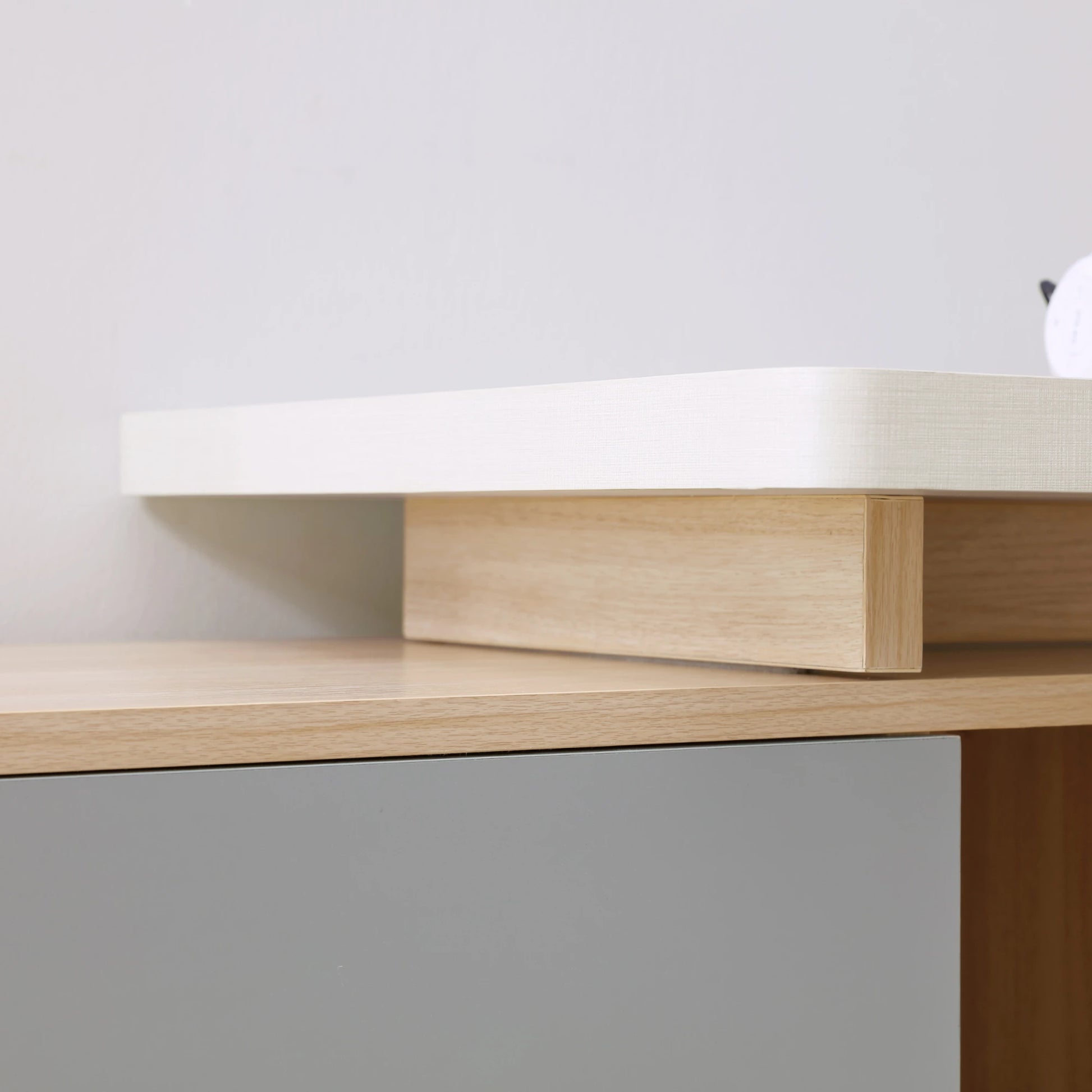 Linspire Slate Dual Study Desk, Yellow & Natural Wood