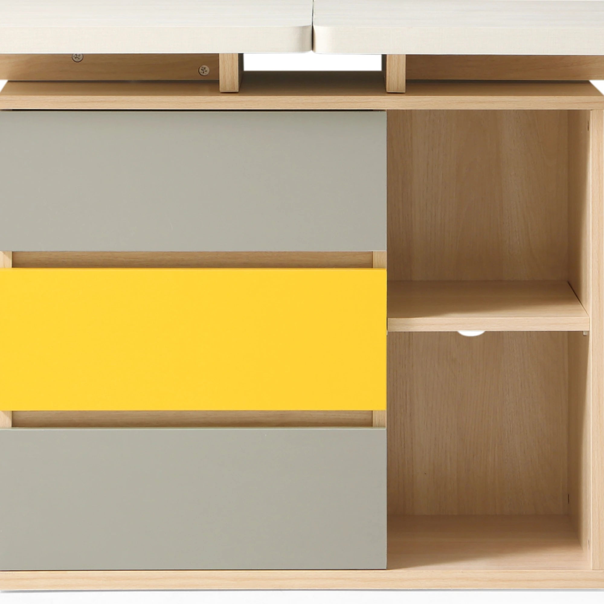 Linspire Slate Dual Study Desk, Yellow & Natural Wood