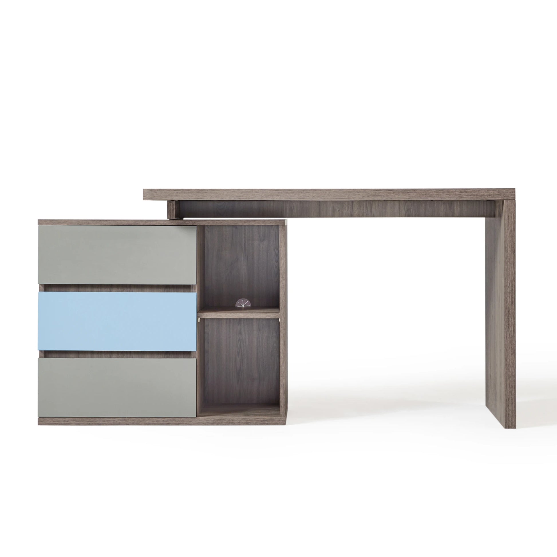 Linspire Slate Study Desk & Chair Set , Blue & Dark Wood