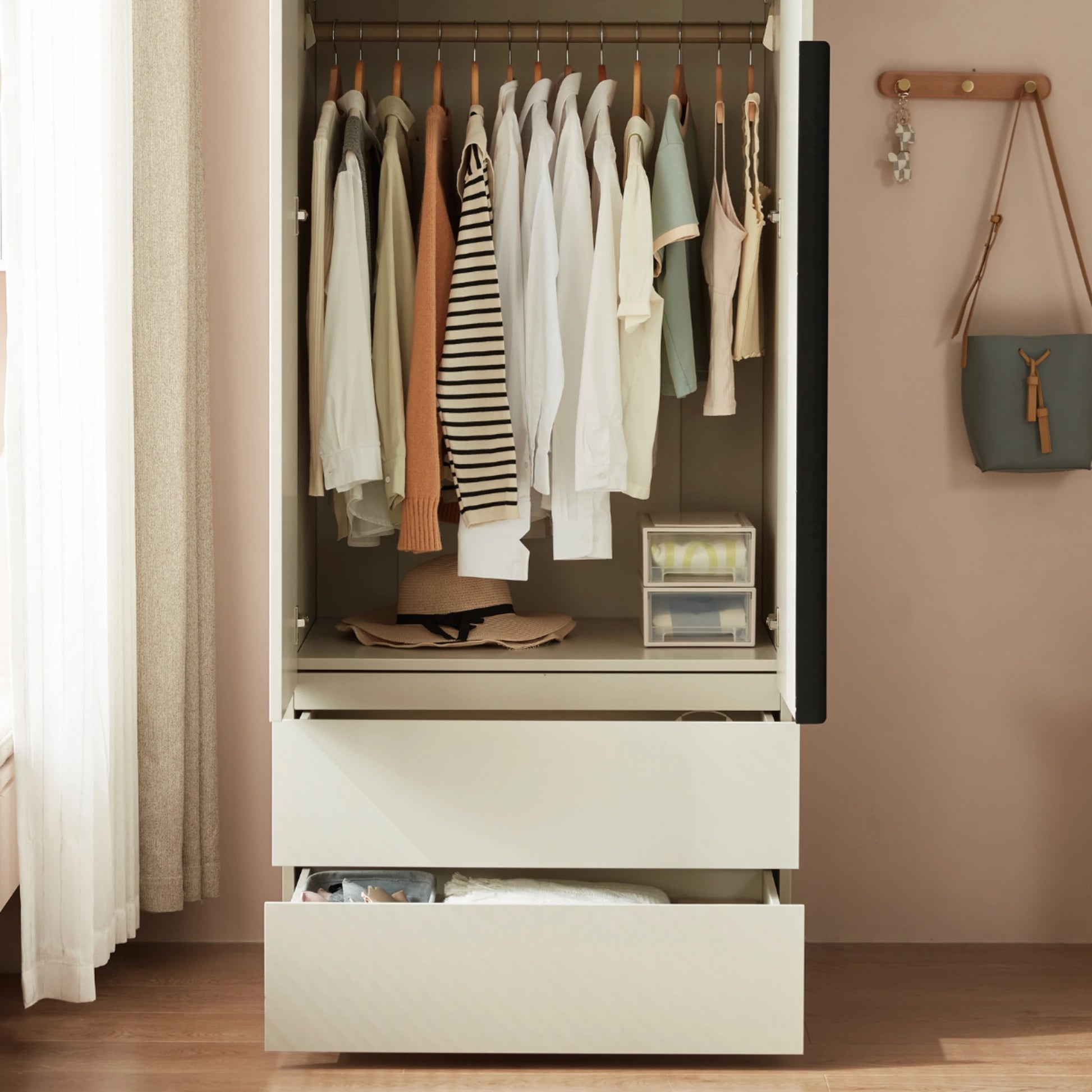 Linspire Stele 4-Door Wardrobe with Drawers & Shelf