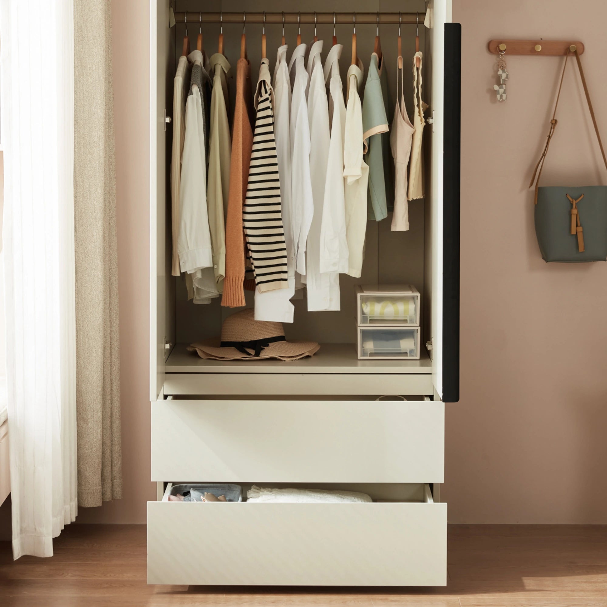 Linspire Stele 4-Door Wardrobe with Drawers & Shelf