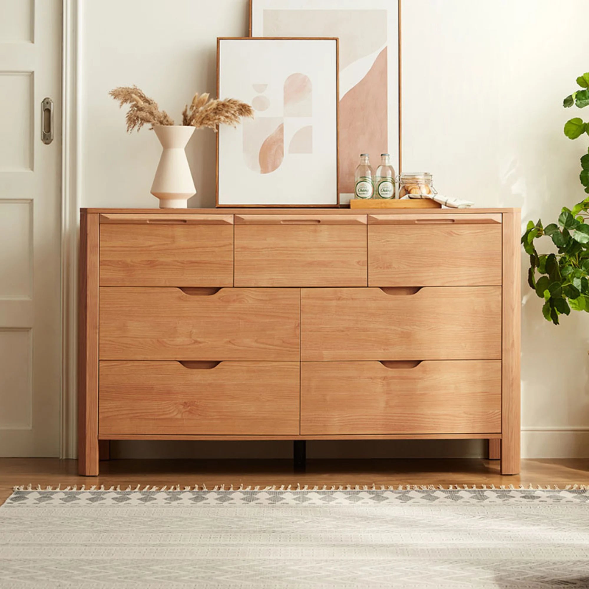 Linspire Ventus Chest of 7 Drawers, Natural Wood