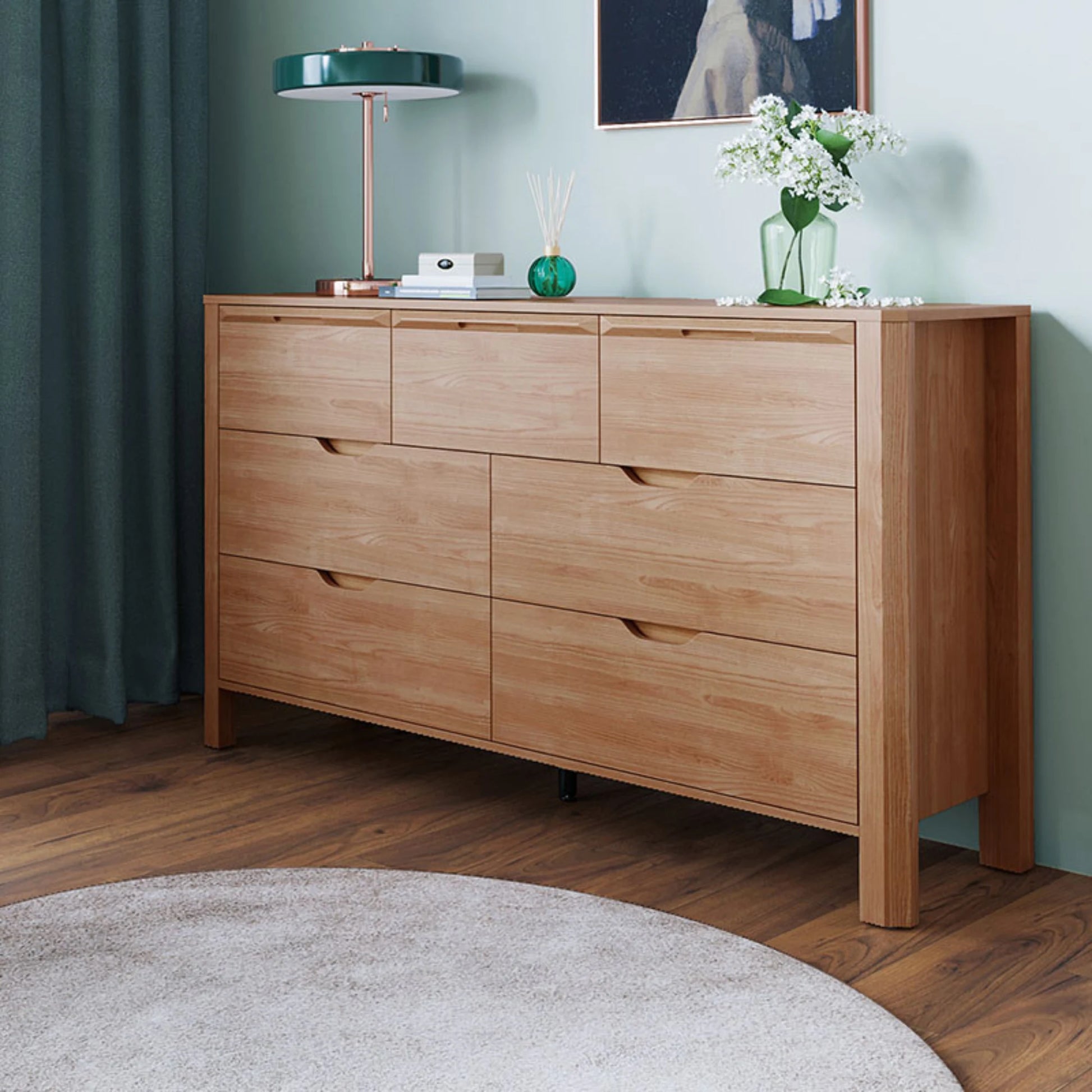 Linspire Ventus Chest of 7 Drawers, Natural Wood