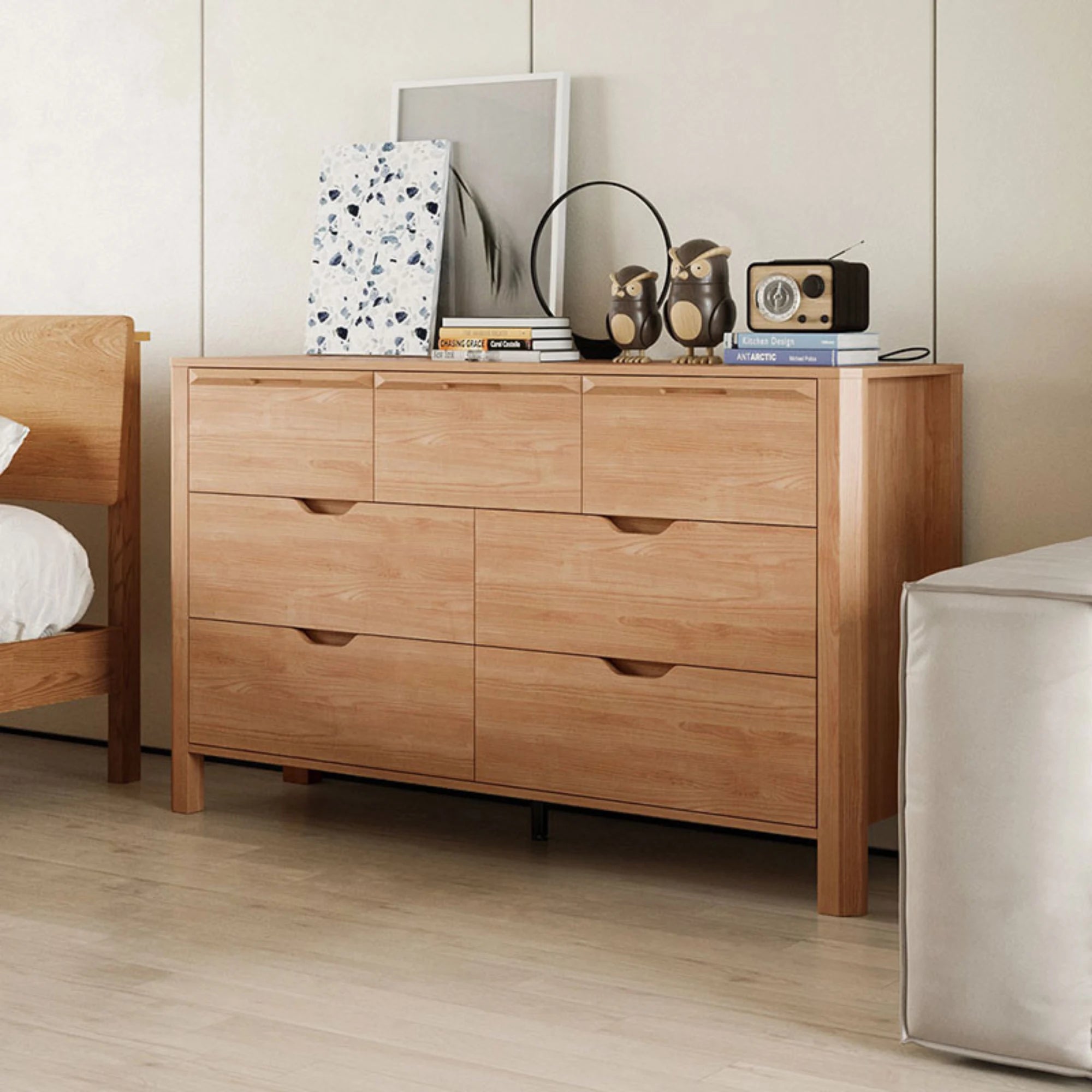 Linspire Ventus Chest of 7 Drawers, Natural Wood