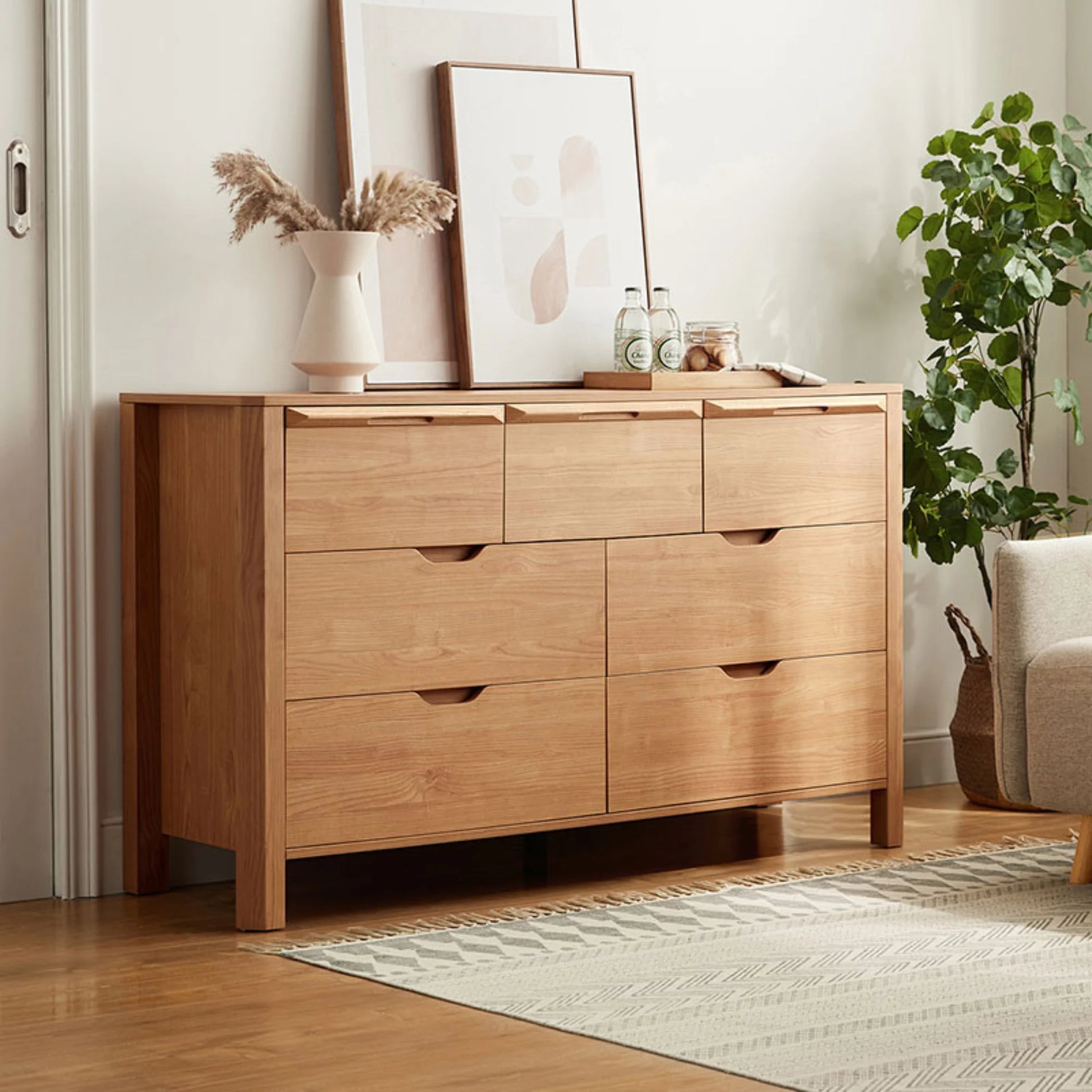 Linspire Ventus Chest of 7 Drawers, Natural Wood