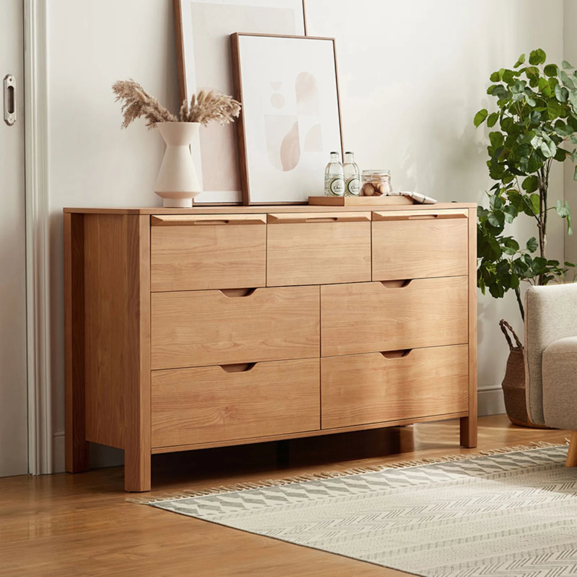 Linspire Ventus Chest of 7 Drawers, Natural Wood