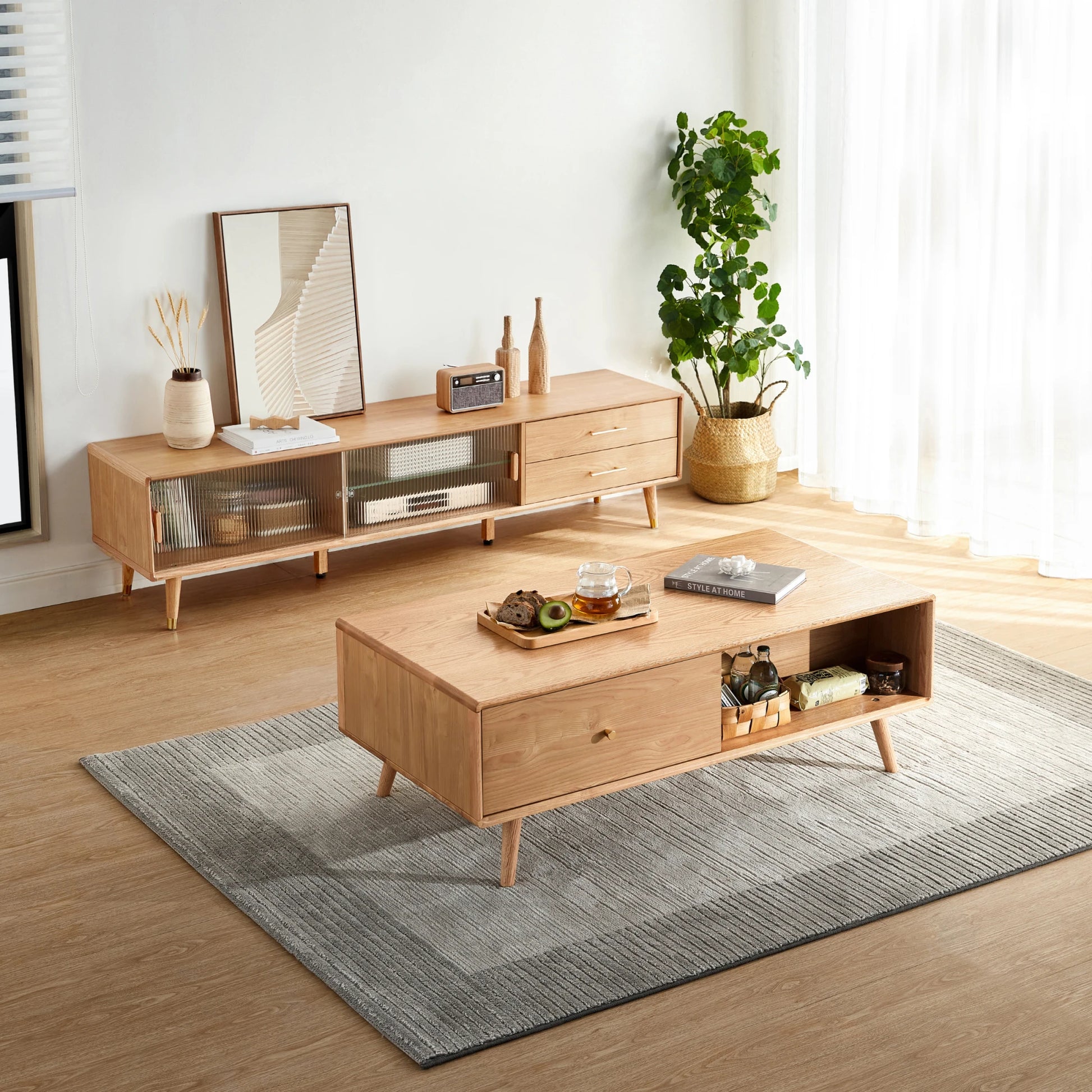 Linspire Ventus Entertainment Unit, 180cm, Natural Wood