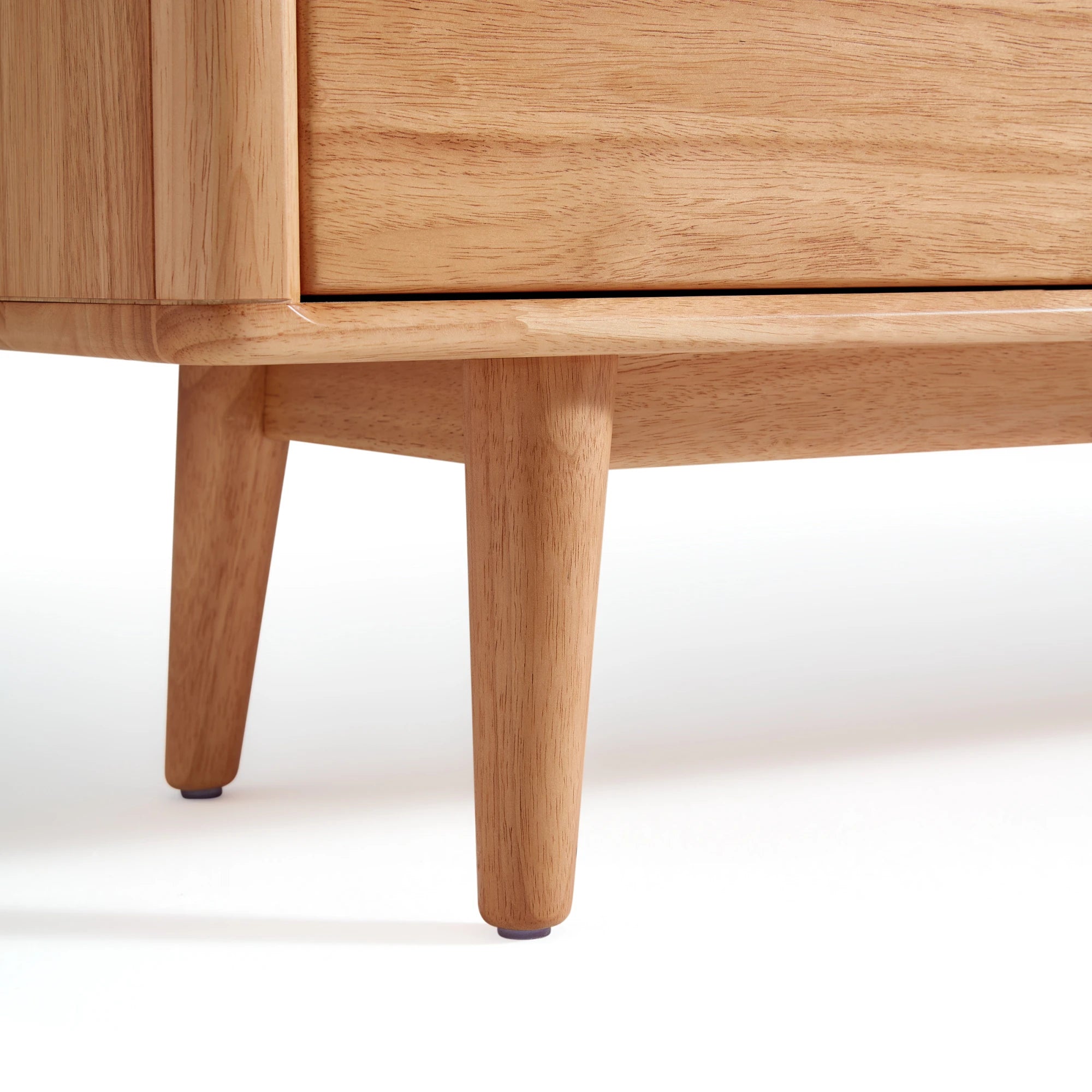 Linspire Ventus Solid Wood Entertainment Unit with Sintered Marble Top, Natural Wood