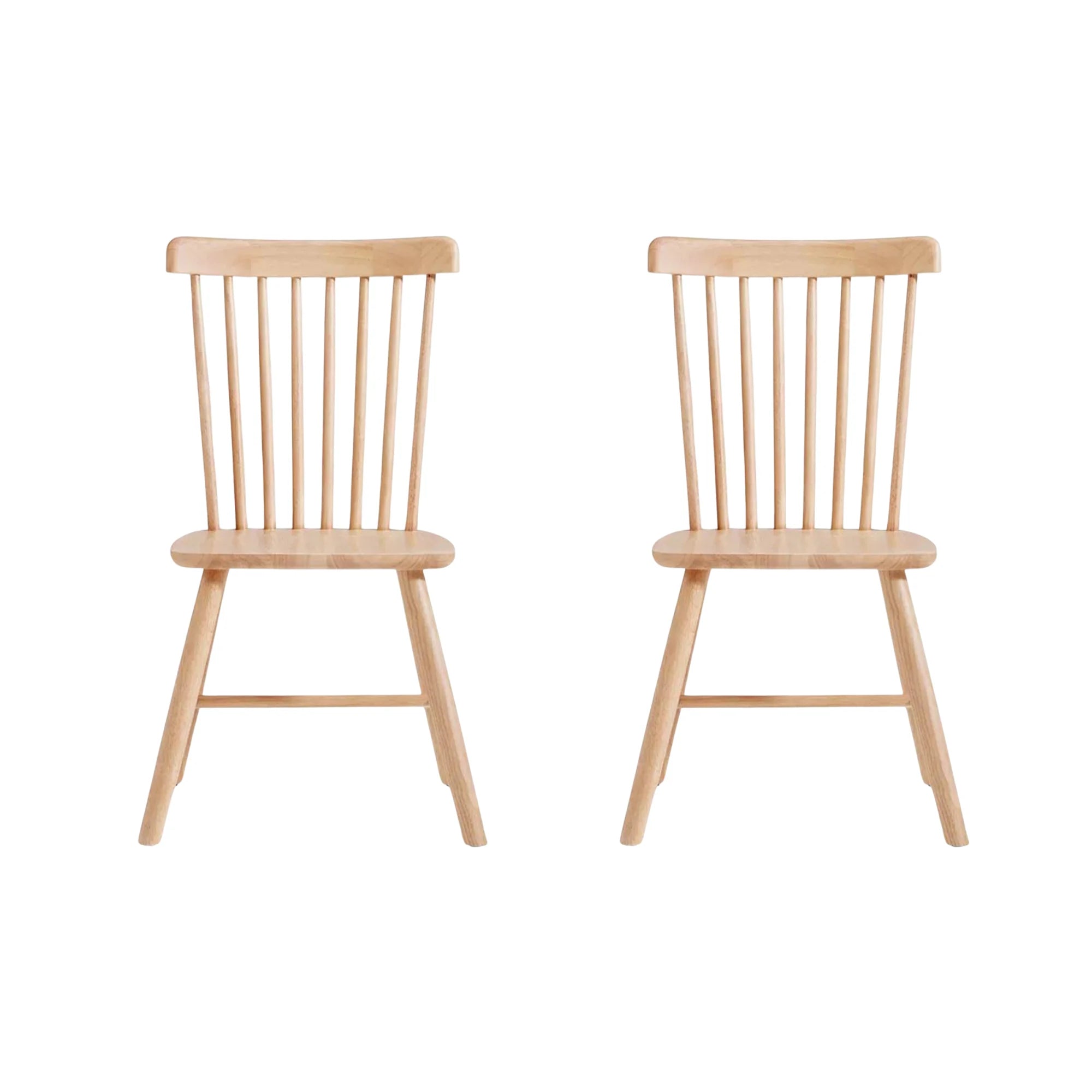 Linspire Ventus Solid Wood Dining Chairs, Natural Wood, Set of 2