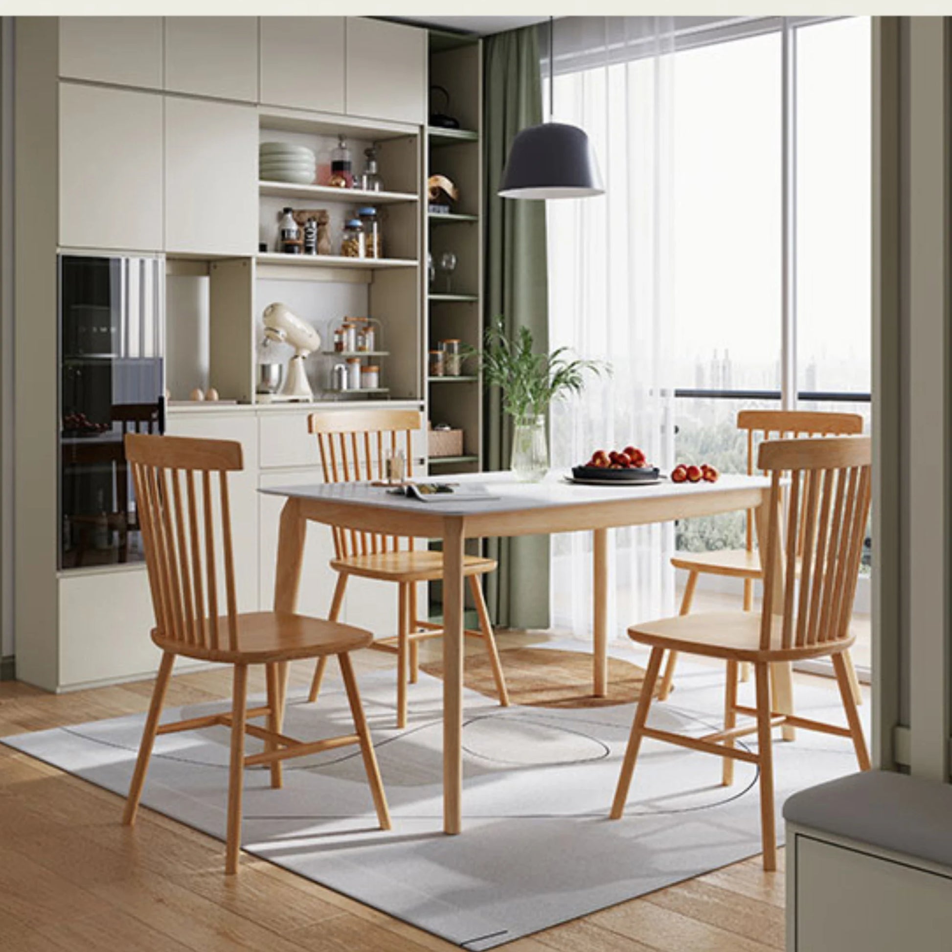 Linspire Ventus Solid Wood Dining Chairs, Natural Wood, Set of 2