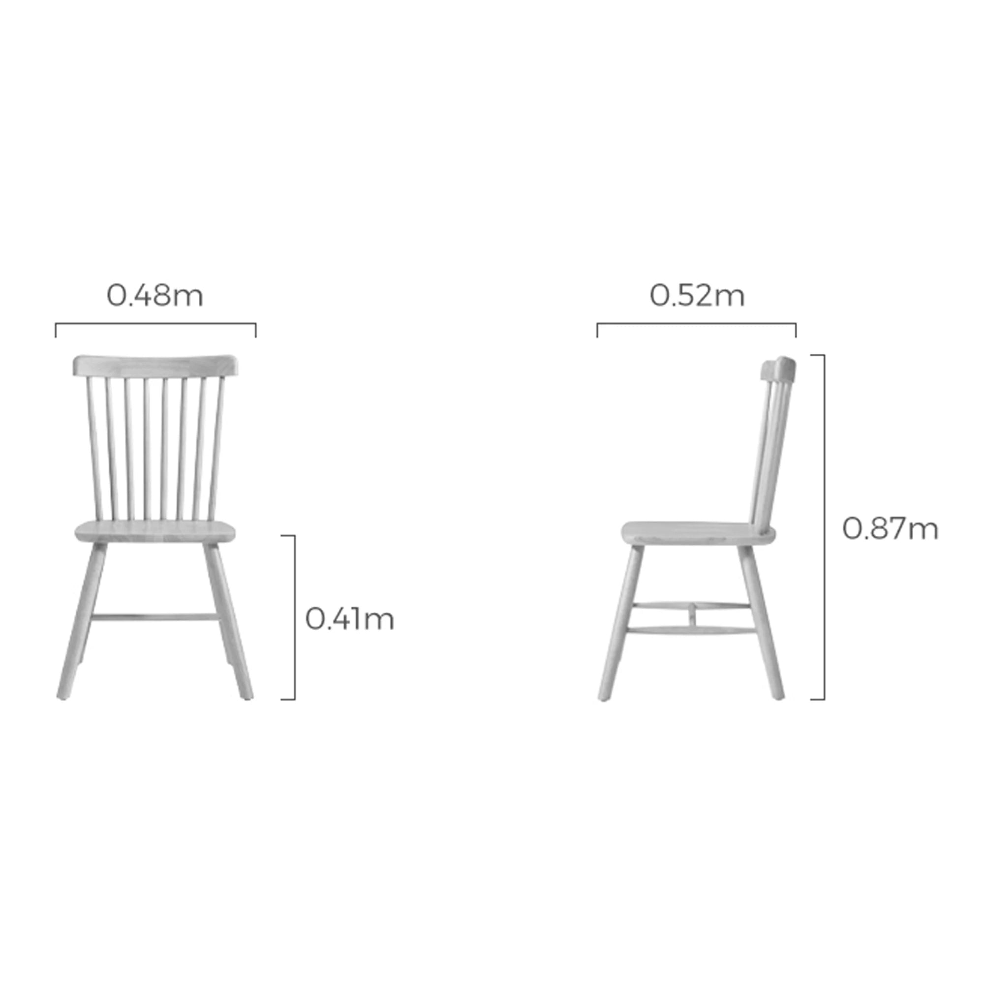 Linspire Ventus Solid Wood Dining Chairs, Natural Wood, Set of 2