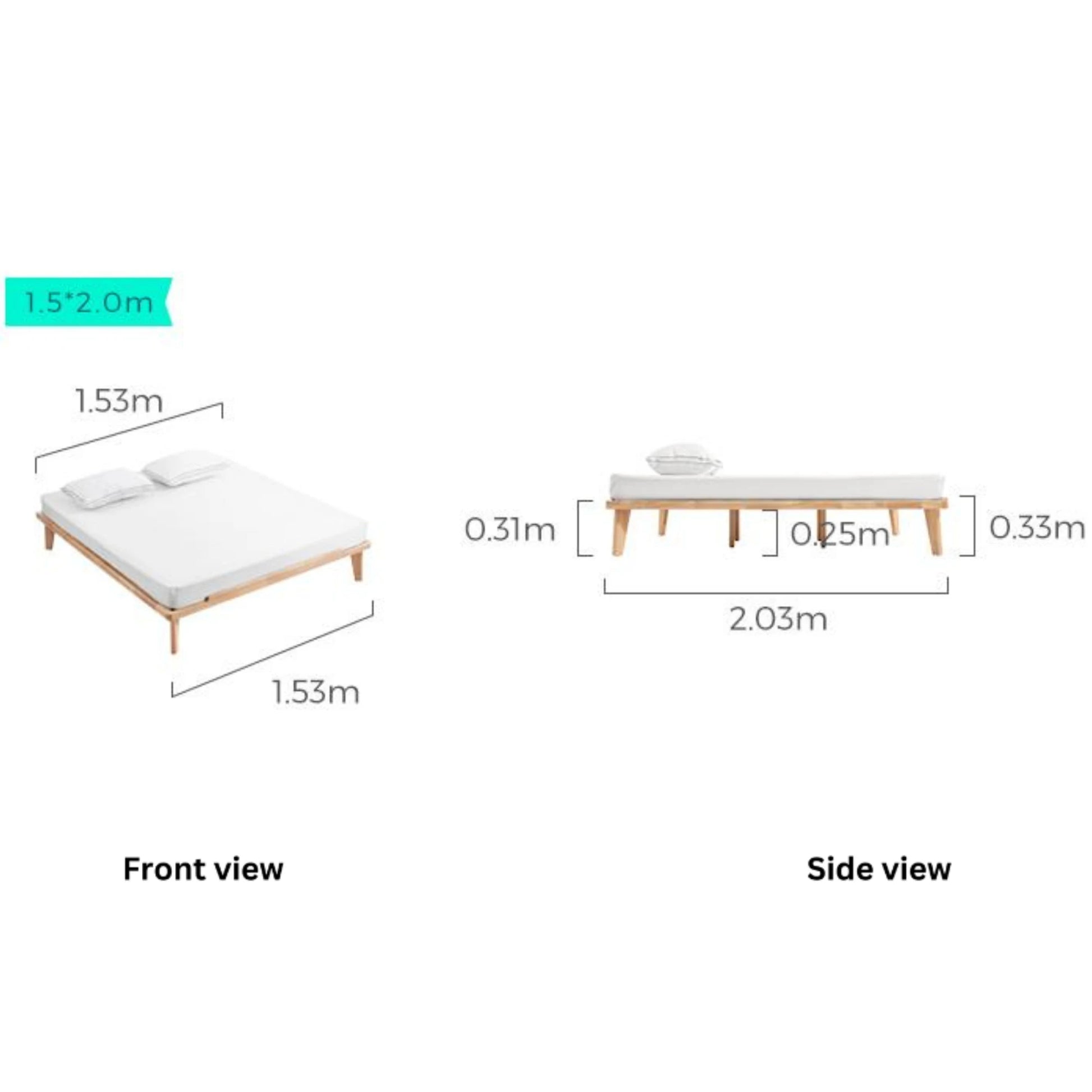 Linspire Ventus Bed Base, Natural Wood