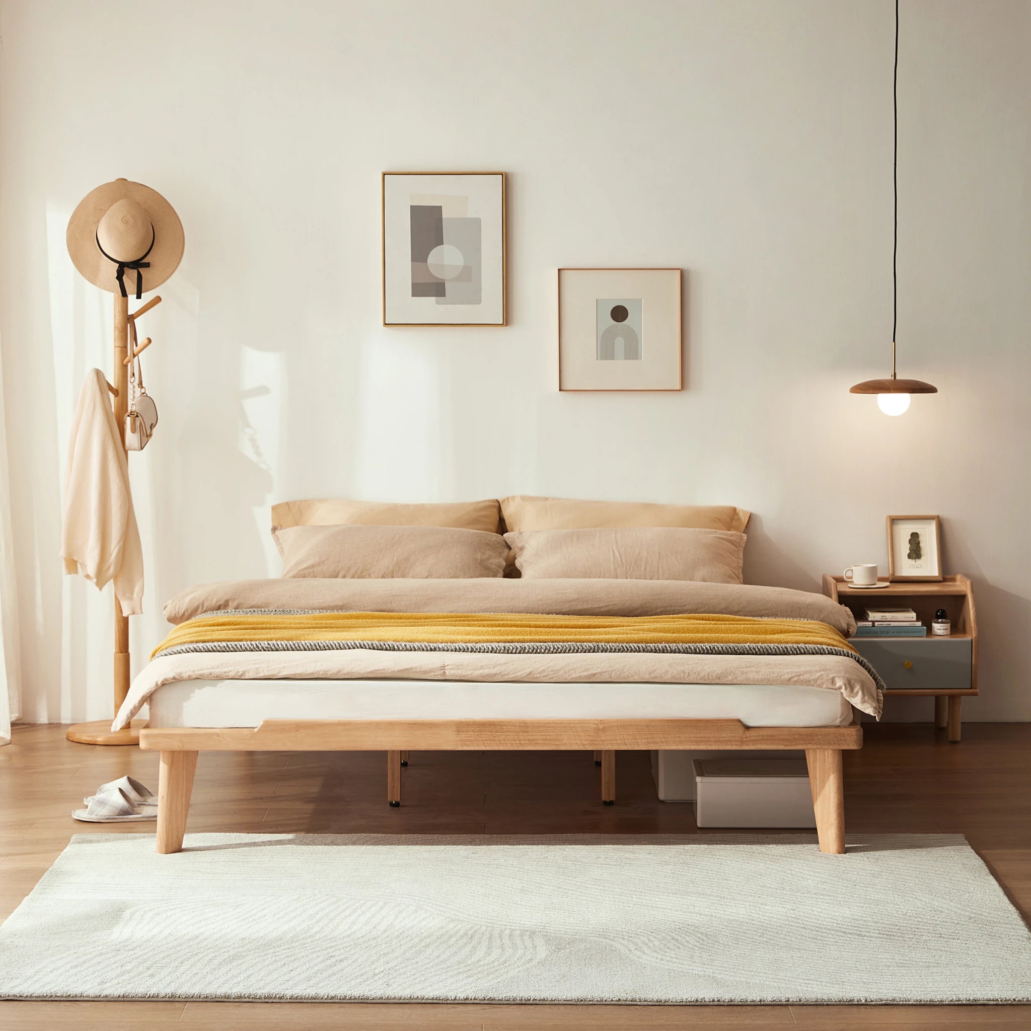 Linspire Ventus Bed Base, Natural Wood