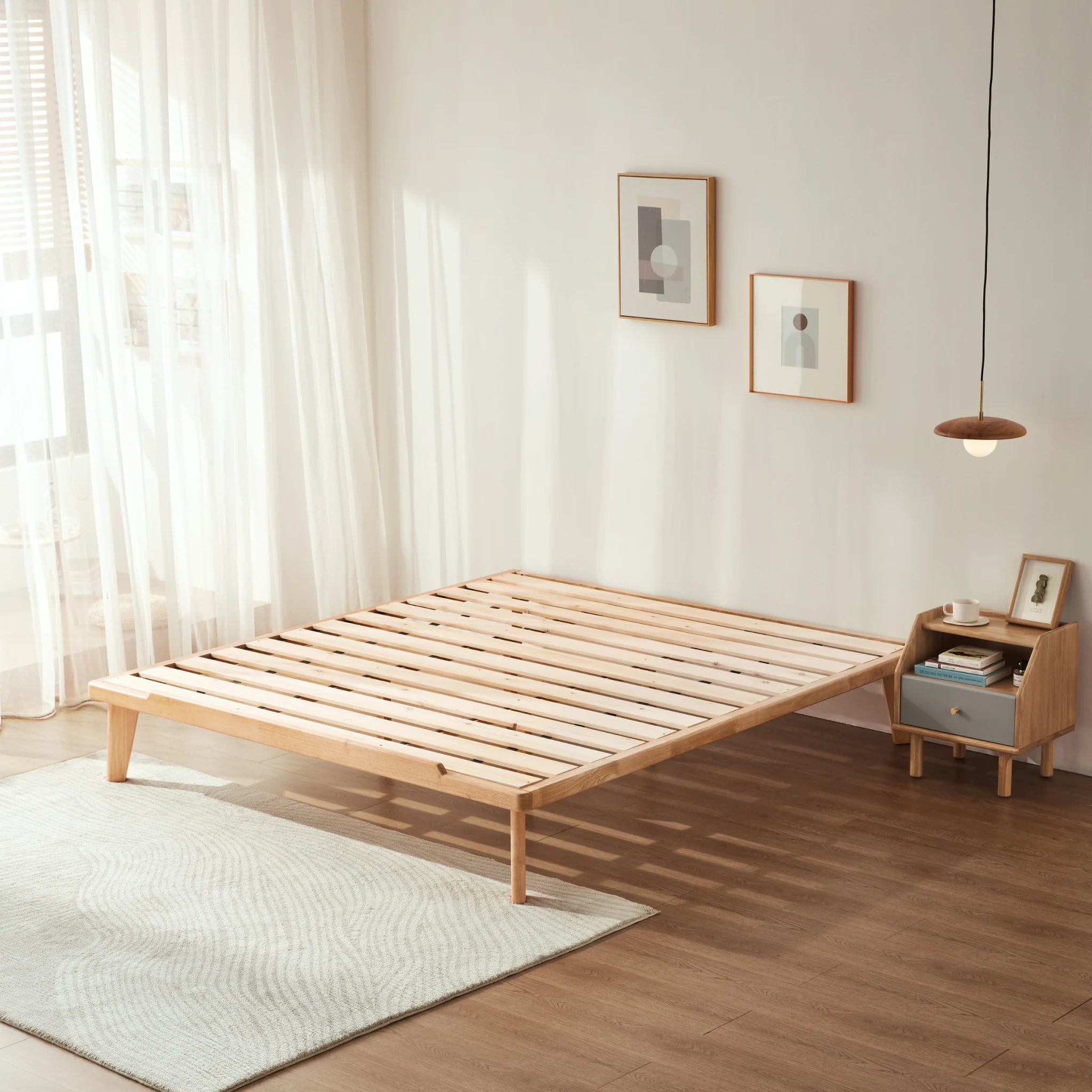 Linspire Ventus Bed Base, Natural Wood