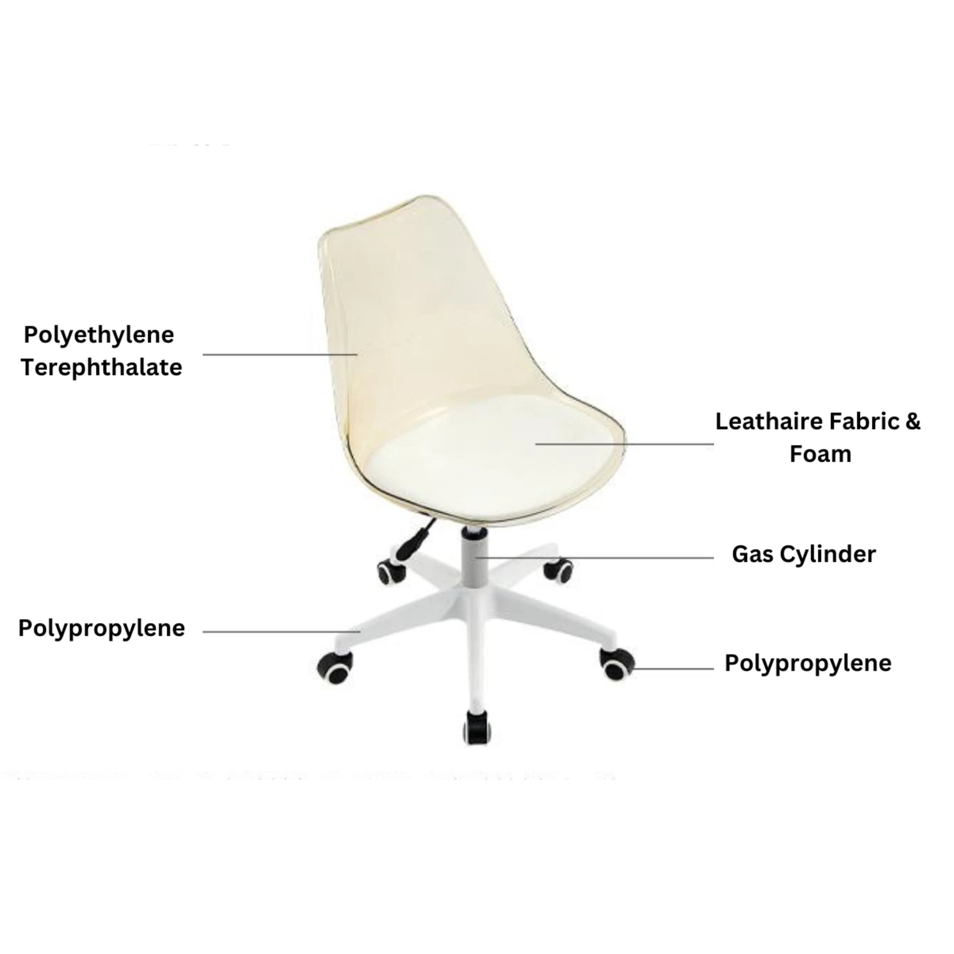 Linspire Wisp Transparent Office Chair, Transparent