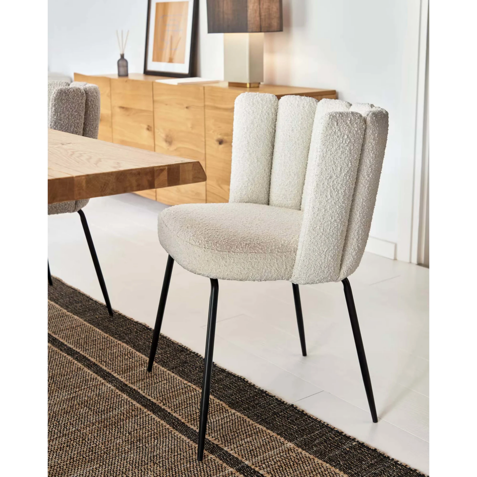 Kave Home Aniela Boucle Dining Chair, White