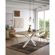 Kave Home Argo Dining Table, Transparent & Natural Wood, 180cm