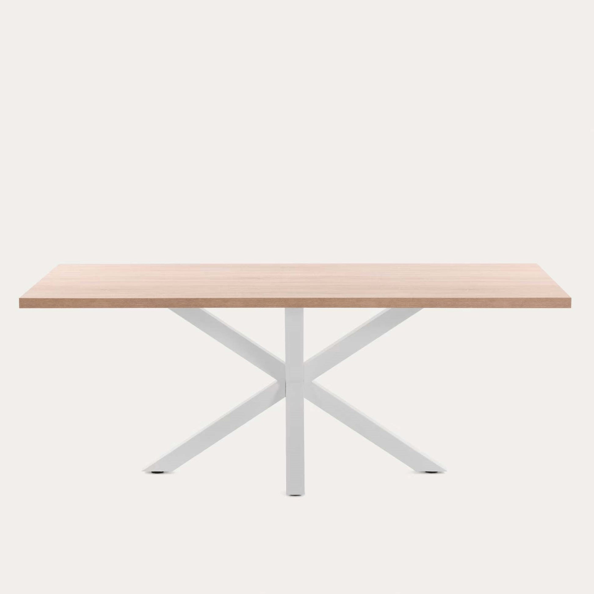 Kave Home Argo Dining Table, Transparent & Natural Wood, 180cm