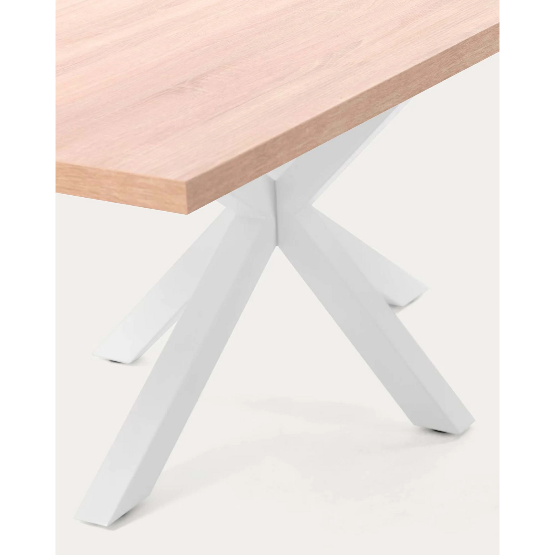 Kave Home Argo Dining Table, Transparent & Natural Wood, 180cm
