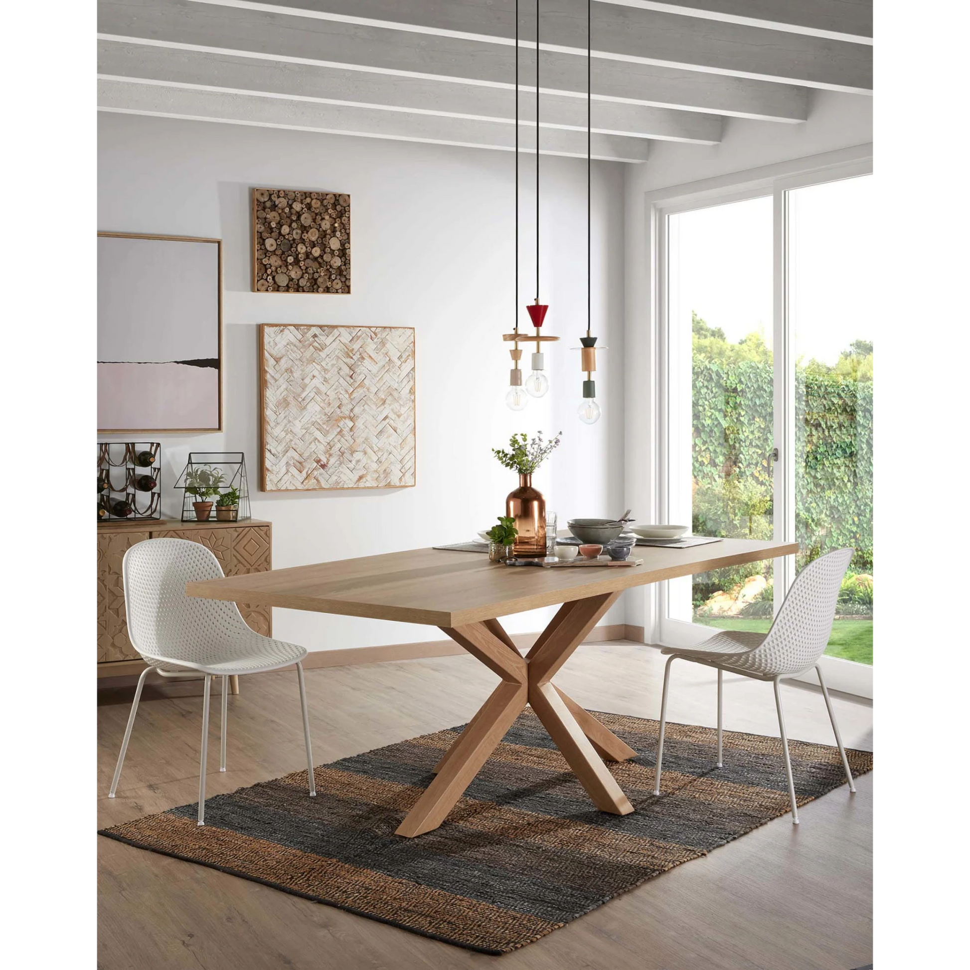 Kave Home Argo Dining Table, Natural Wood, 180cm