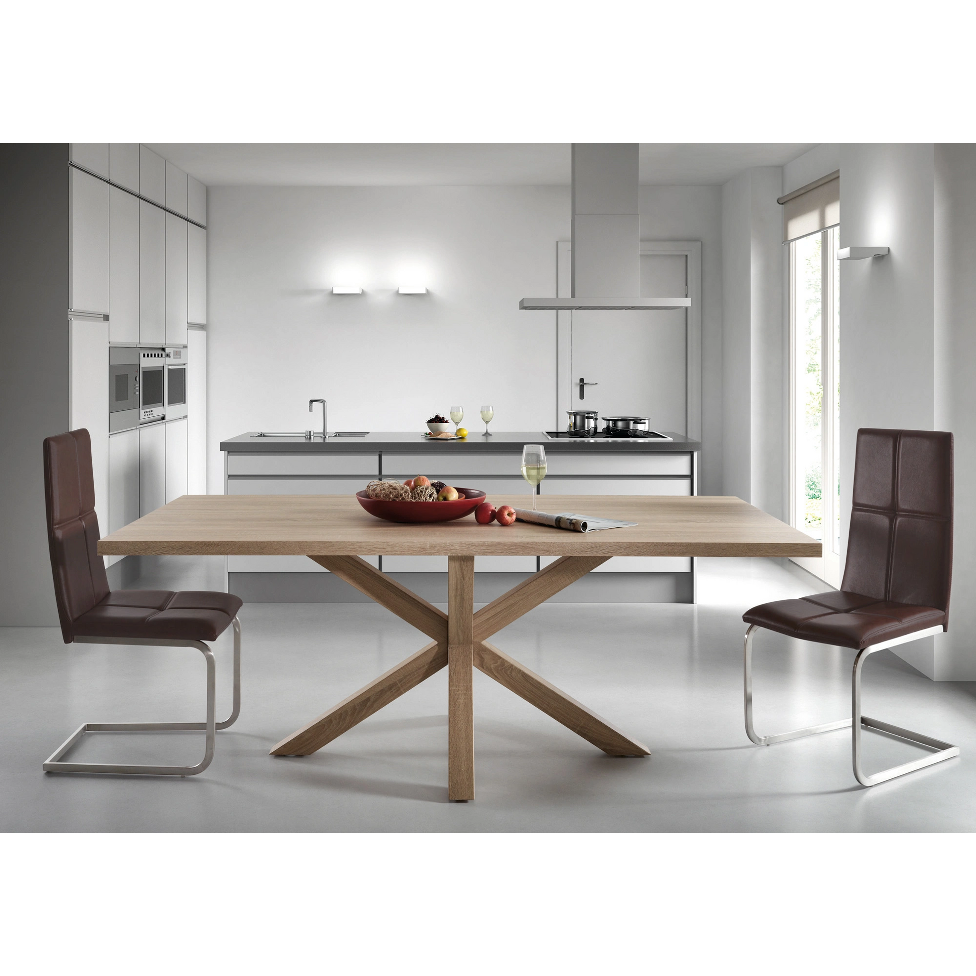 Kave Home Argo Dining Table, Natural Wood, 180cm