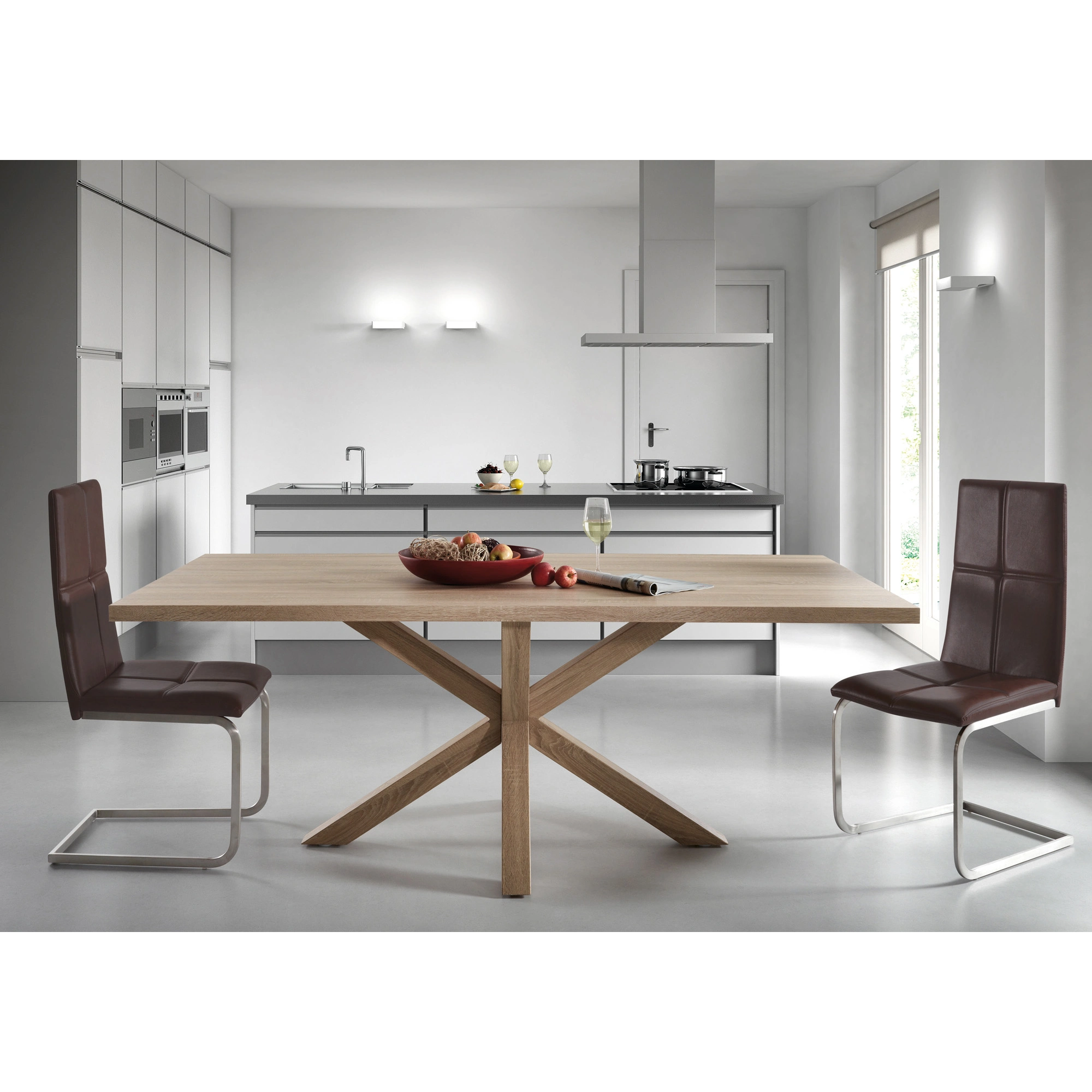 Kave Home Argo Dining Table, Natural Wood, 180cm