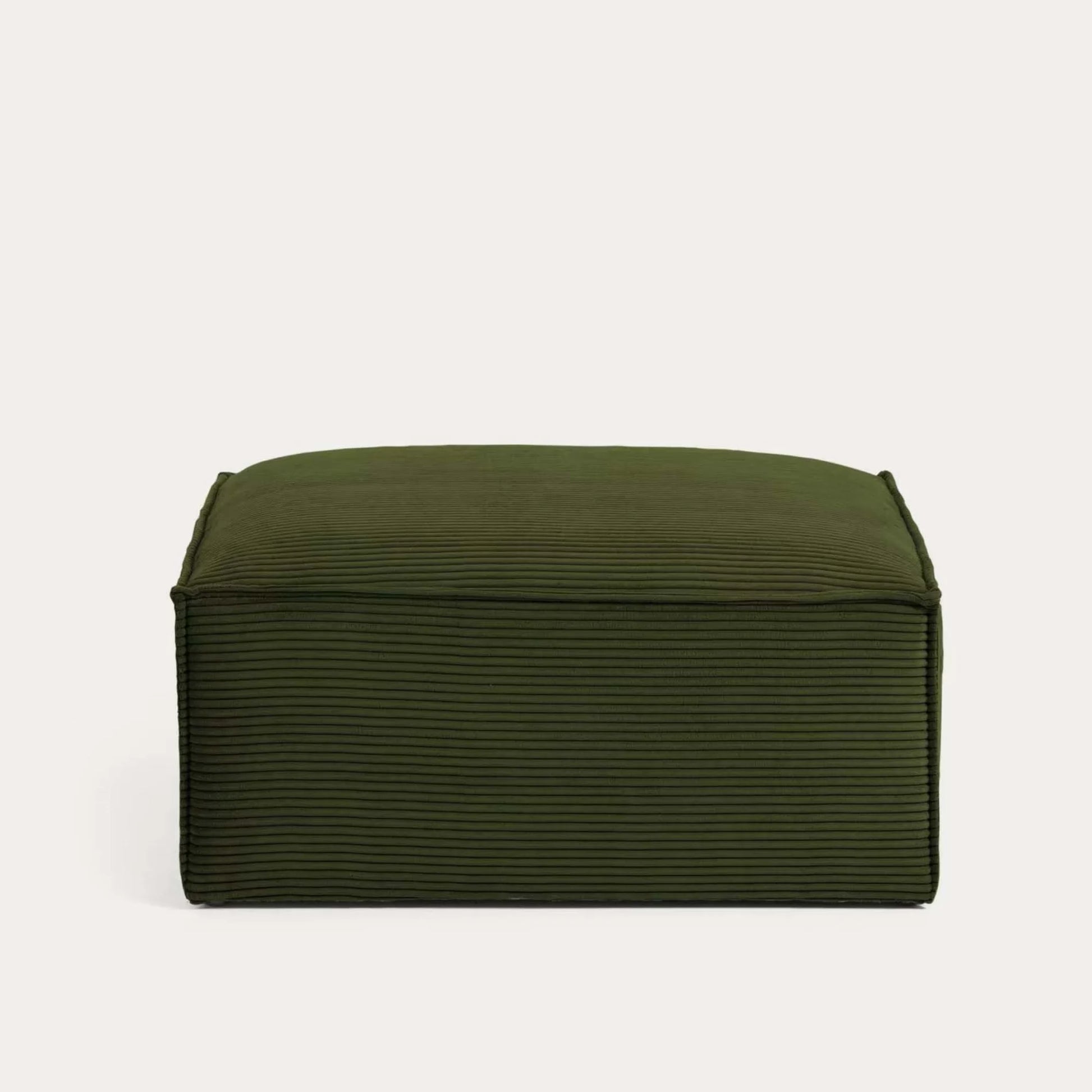 Kave Home Blok Ottoman, Corduroy, Green