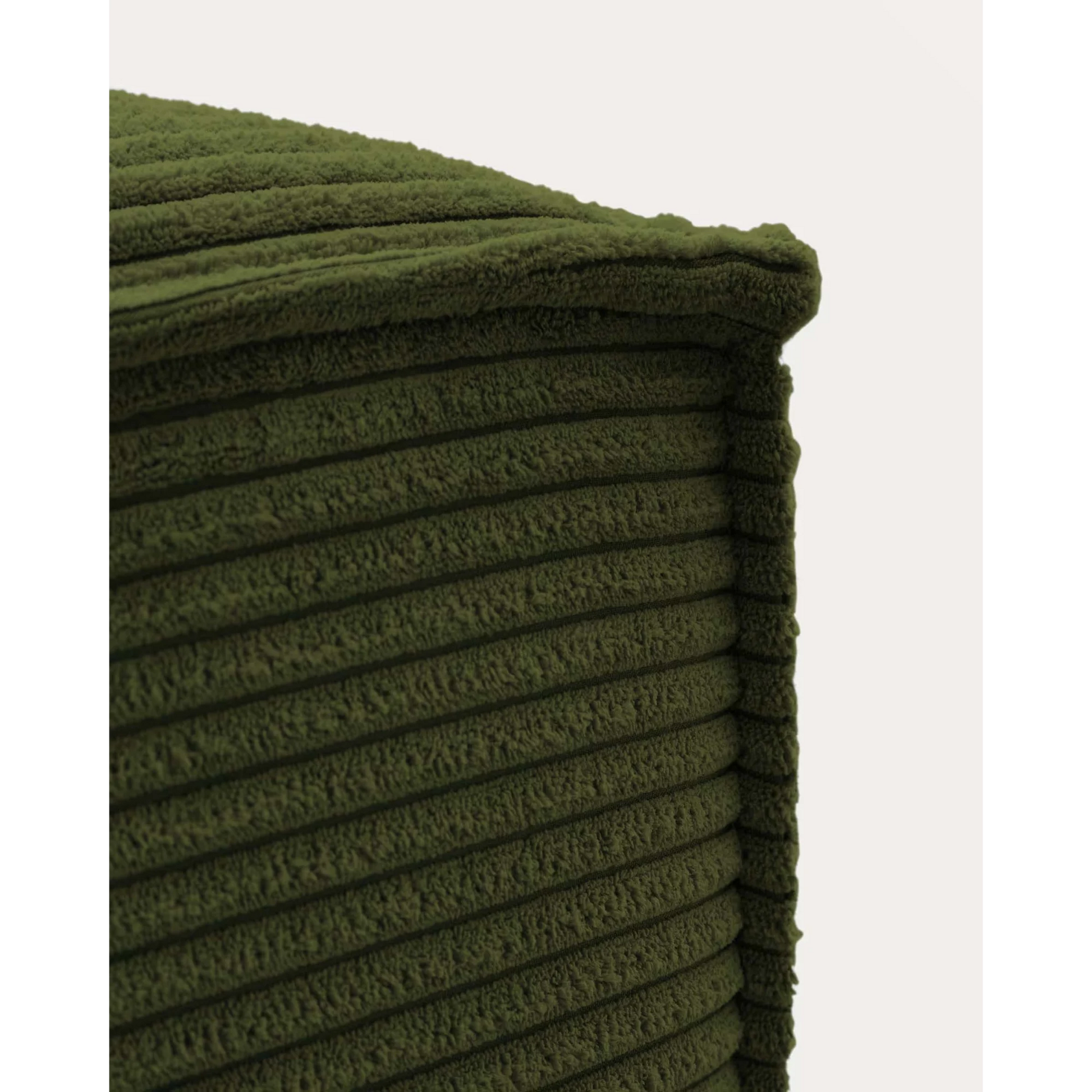 Kave Home Blok Ottoman, Corduroy, Green