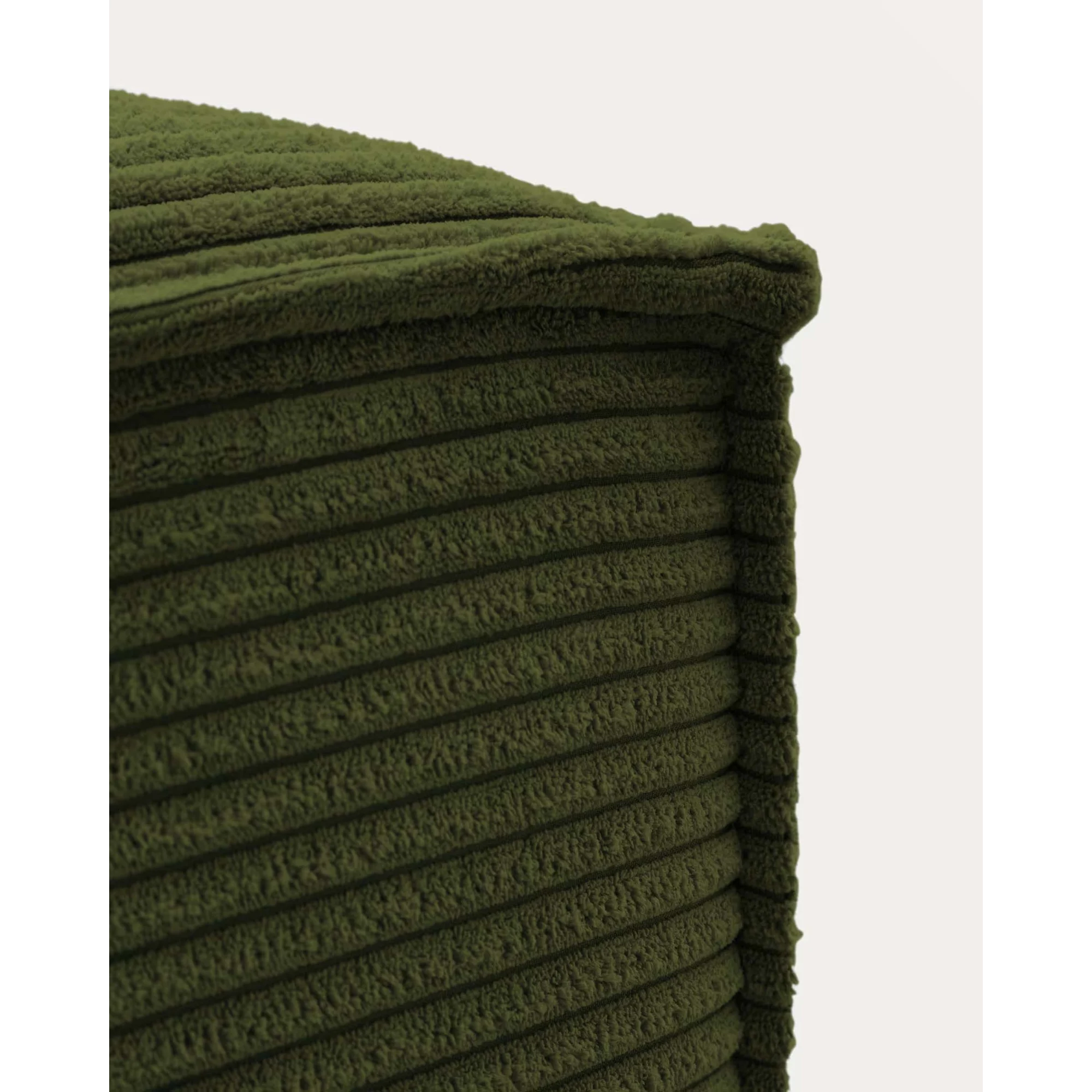 Kave Home Blok Ottoman, Corduroy, Green