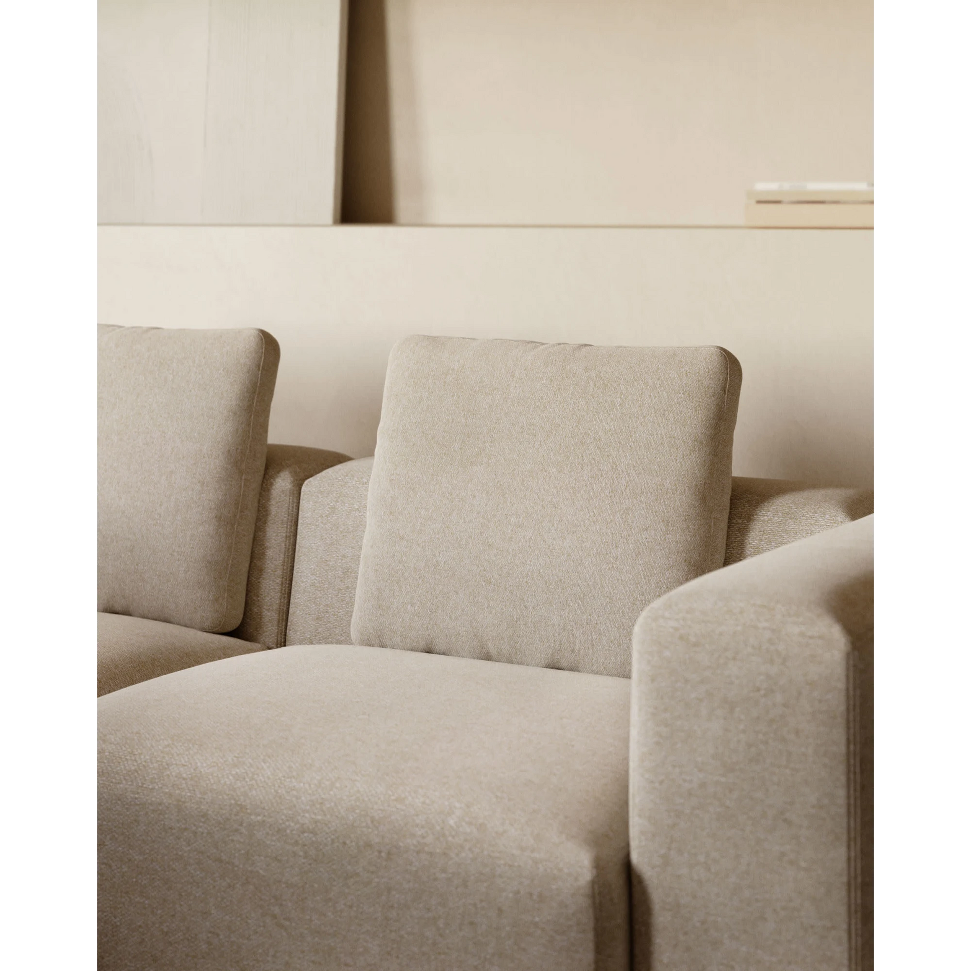 Kave Home Blok Rectangle Cushion, Beige, 60x50cm