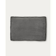 Kave Home Blok Corduroy Rectangle Cushion, Grey, 60x40cm