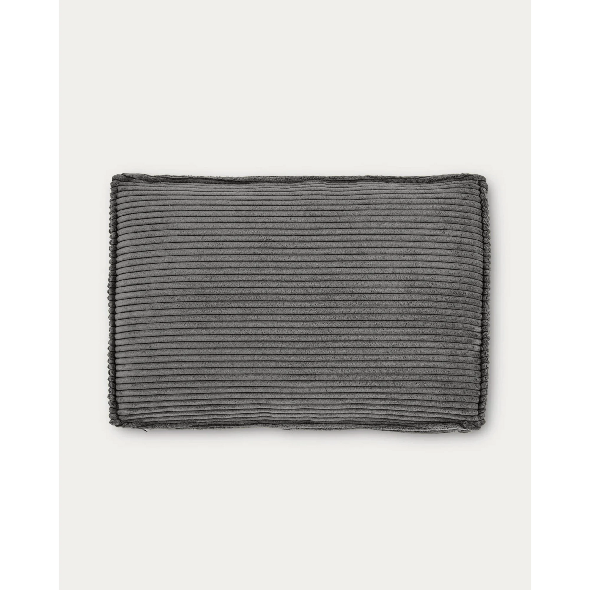 Kave Home Blok Corduroy Rectangle Cushion, Grey, 60x40cm