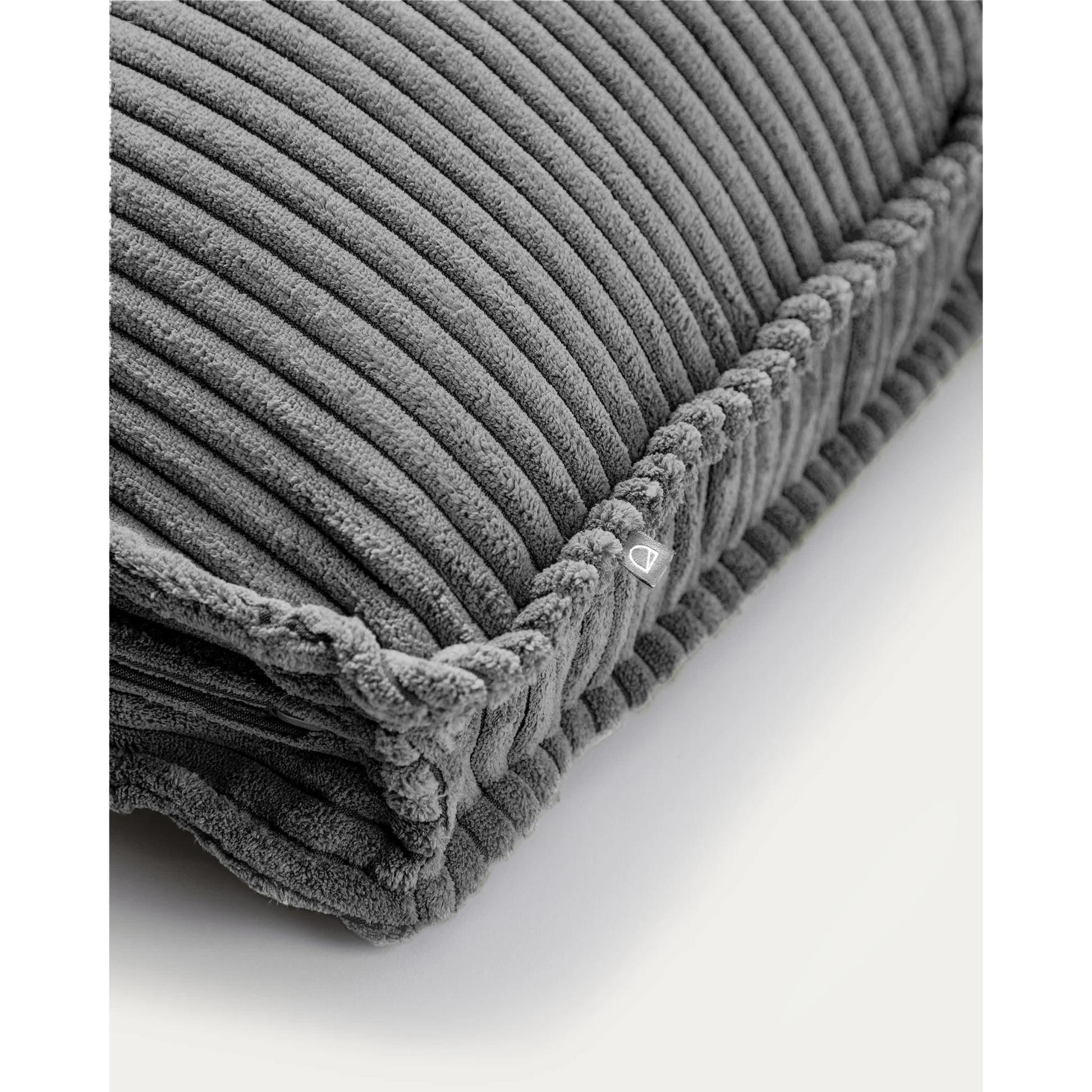 Kave Home Blok Corduroy Rectangle Cushion, Grey, 60x40cm