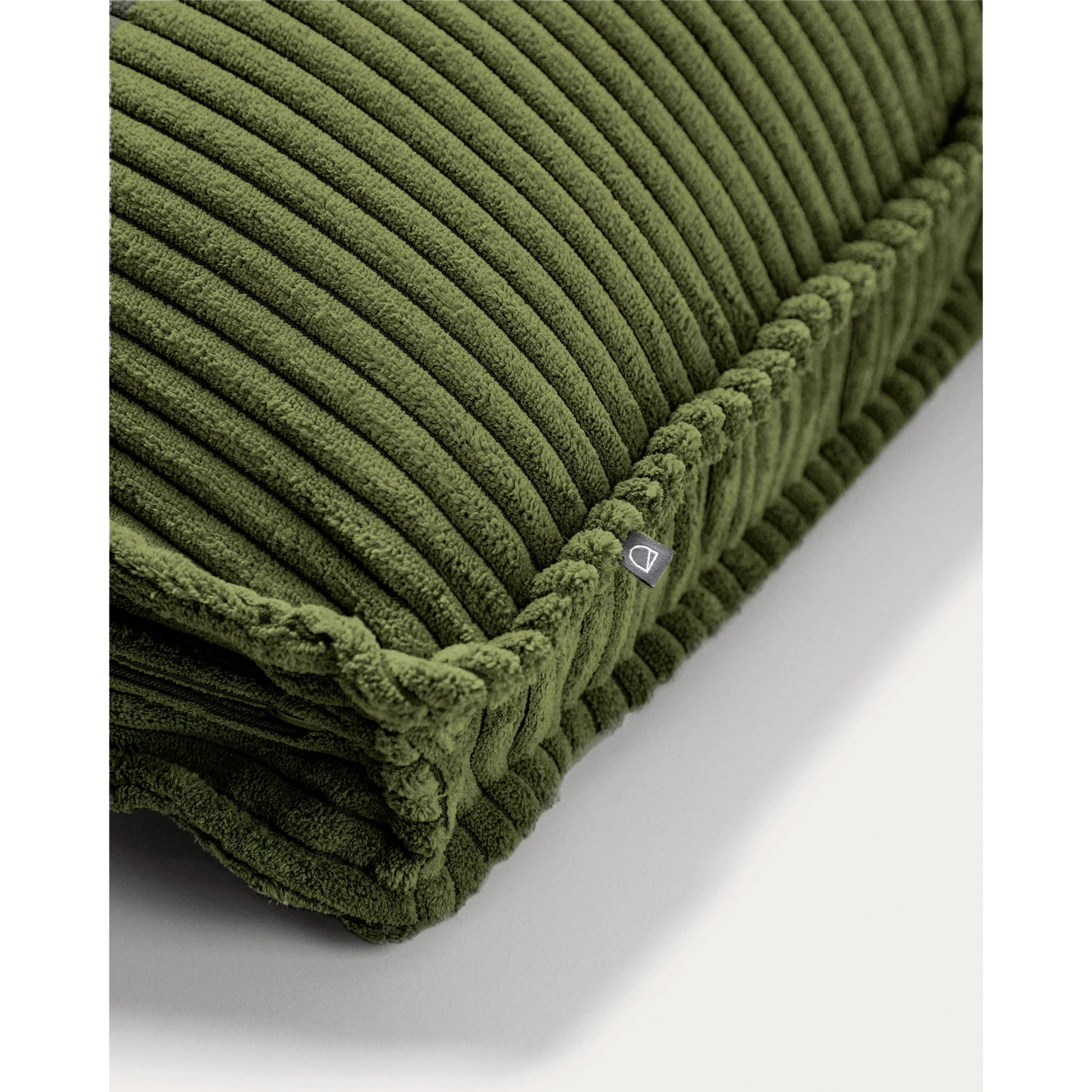 Kave Home Blok Corduroy Rectangle Cushion, Green, 60x40cm